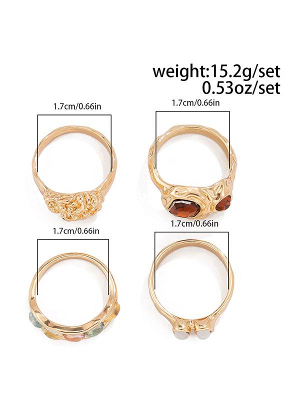 Geometric Rhine Stones Rings Accessories Product Image