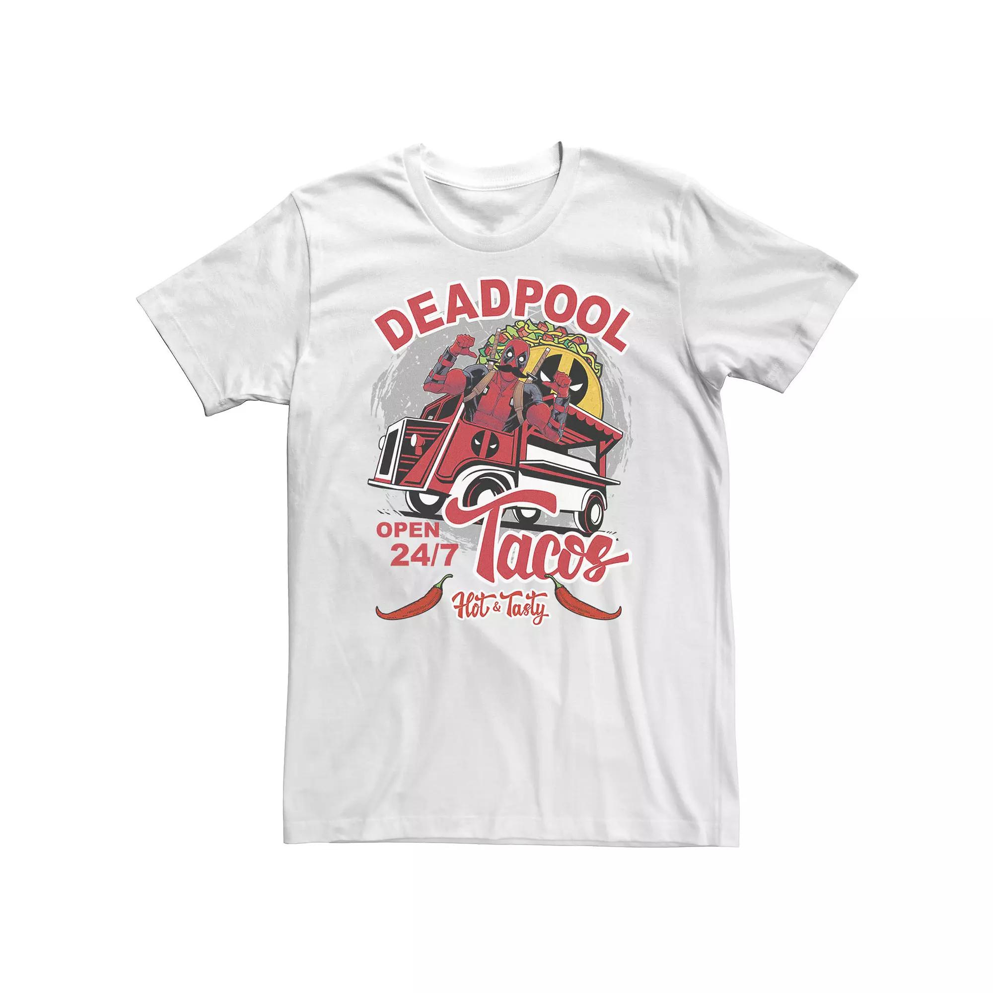 Big & Tall Marvel Deadpool Tacos Hot & Tasty Tee, Men's,  Product Image