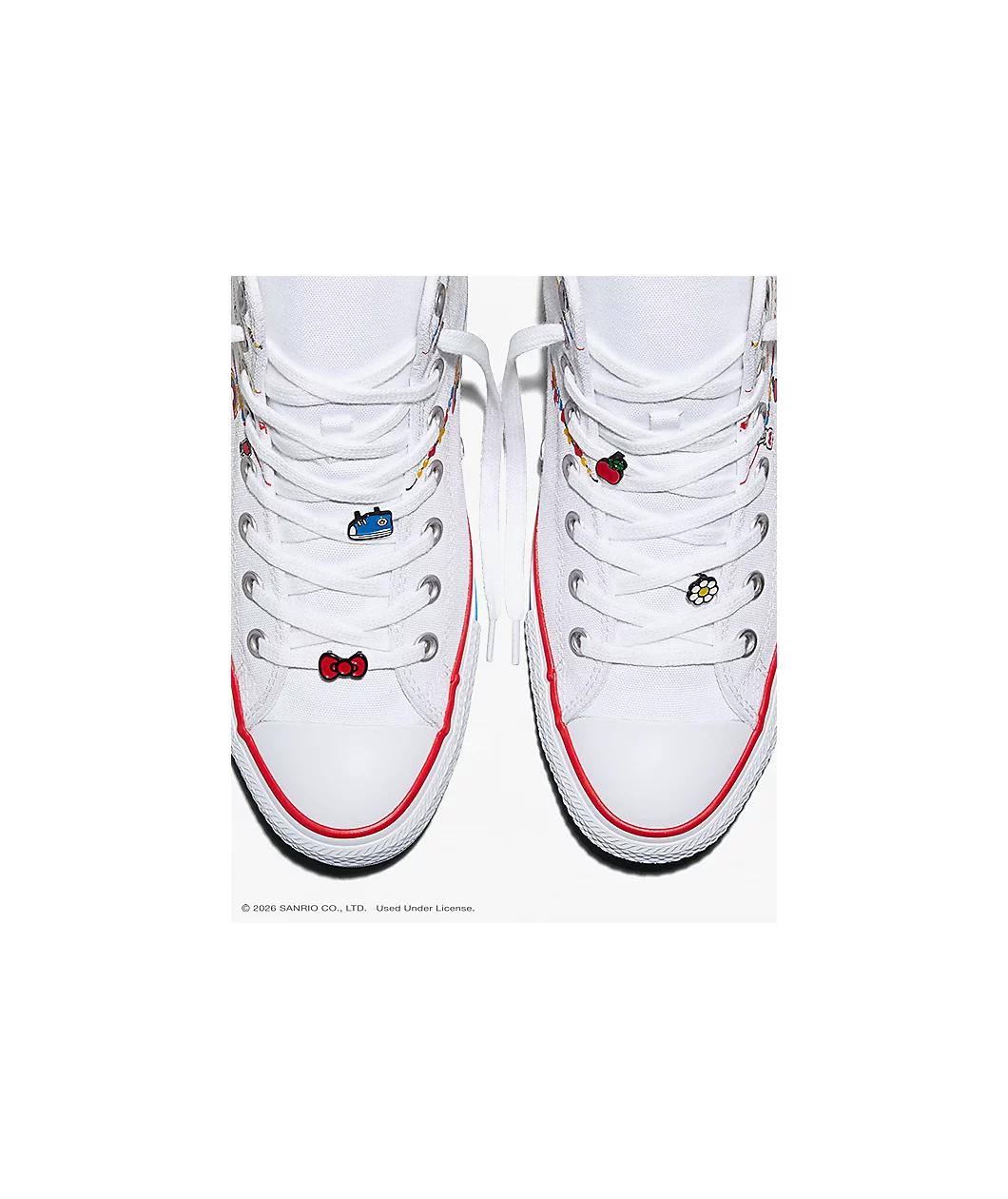 Converse x Hello Kitty & Friends Chuck Taylor All Star White & Red High Top Shoes Product Image