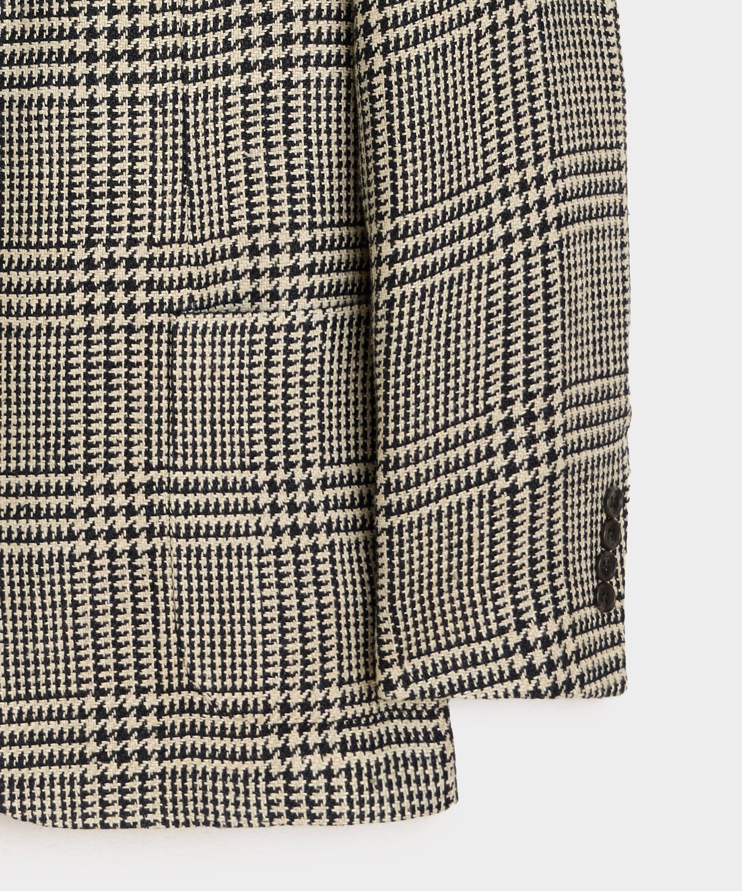 Italian Linen-Silk Sport Coat in Cream Glen Plaid Product Image