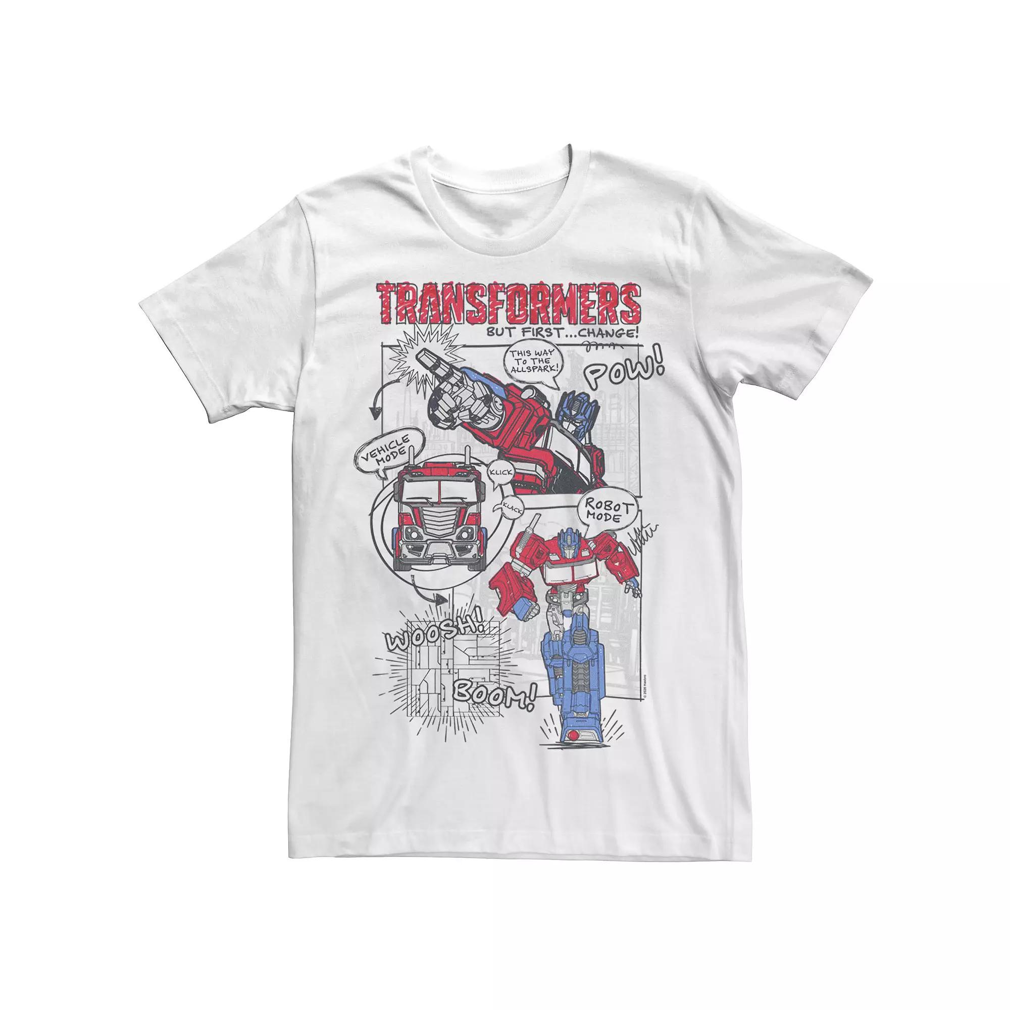 Men's Transformers Optimus Prime Transformation Comic Strip Tee,  Product Image