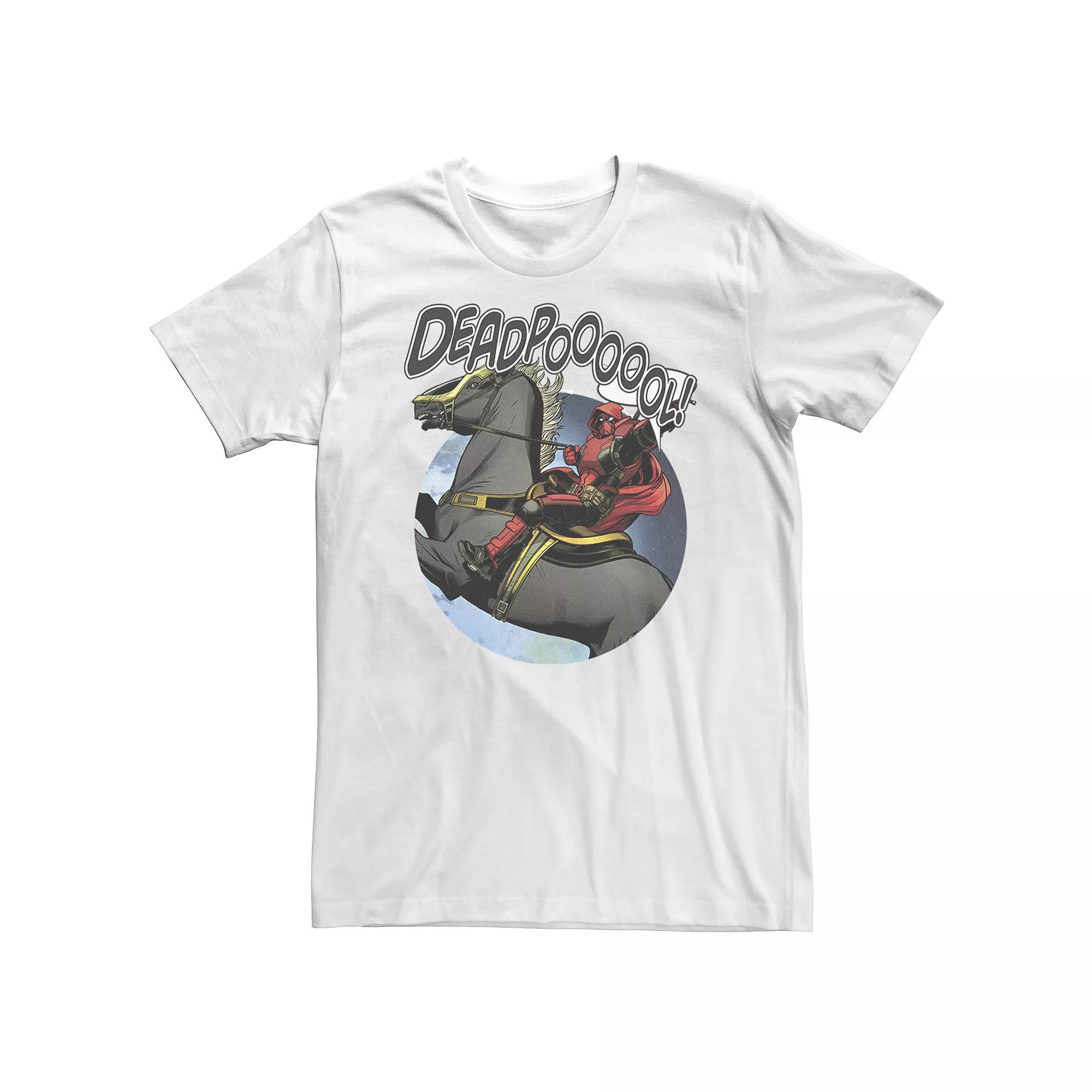 Big & Tall Marvel Deadpool With Cape On Horseback Tee, Men's,  Product Image