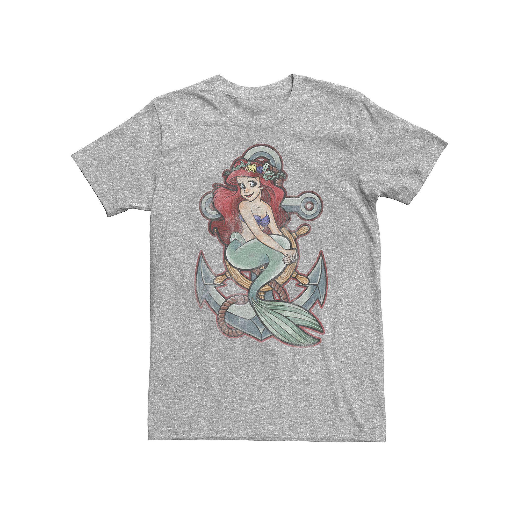 Big & Tall Disney Little Mermaid Tattoo Anchor Pose Tee, Men's,  Product Image