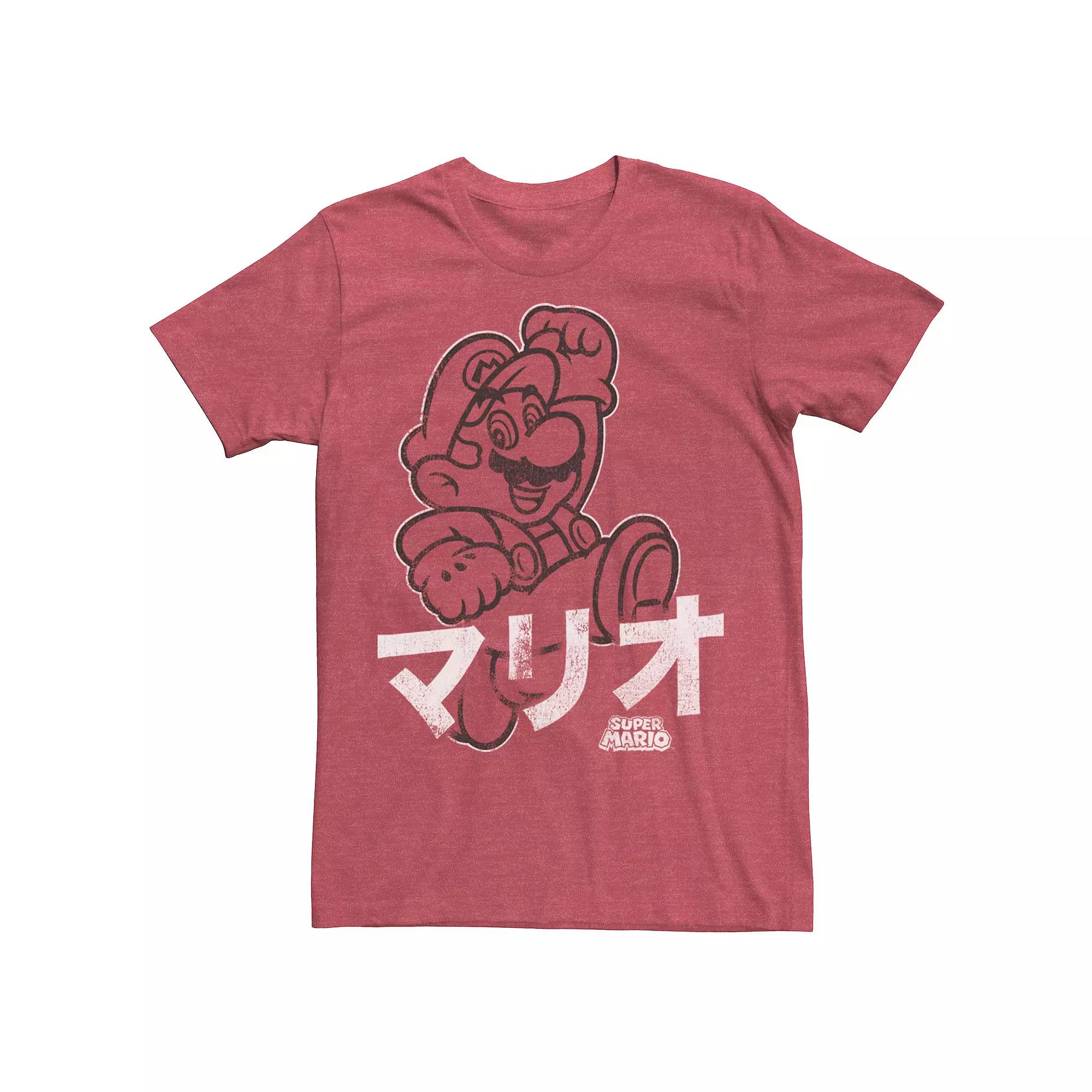 Men's Super Mario Bros. Kanji Red Hue Portrait Tee,  Product Image