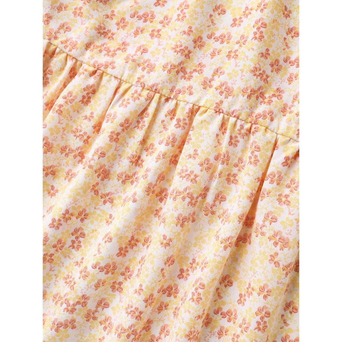 Plus Size Lightyellow Floral Embroidery Neck Tie Blouse Women Resort Half Sleeve V-neck Vacation Blouses BloomChic 18-20/2X Product Image