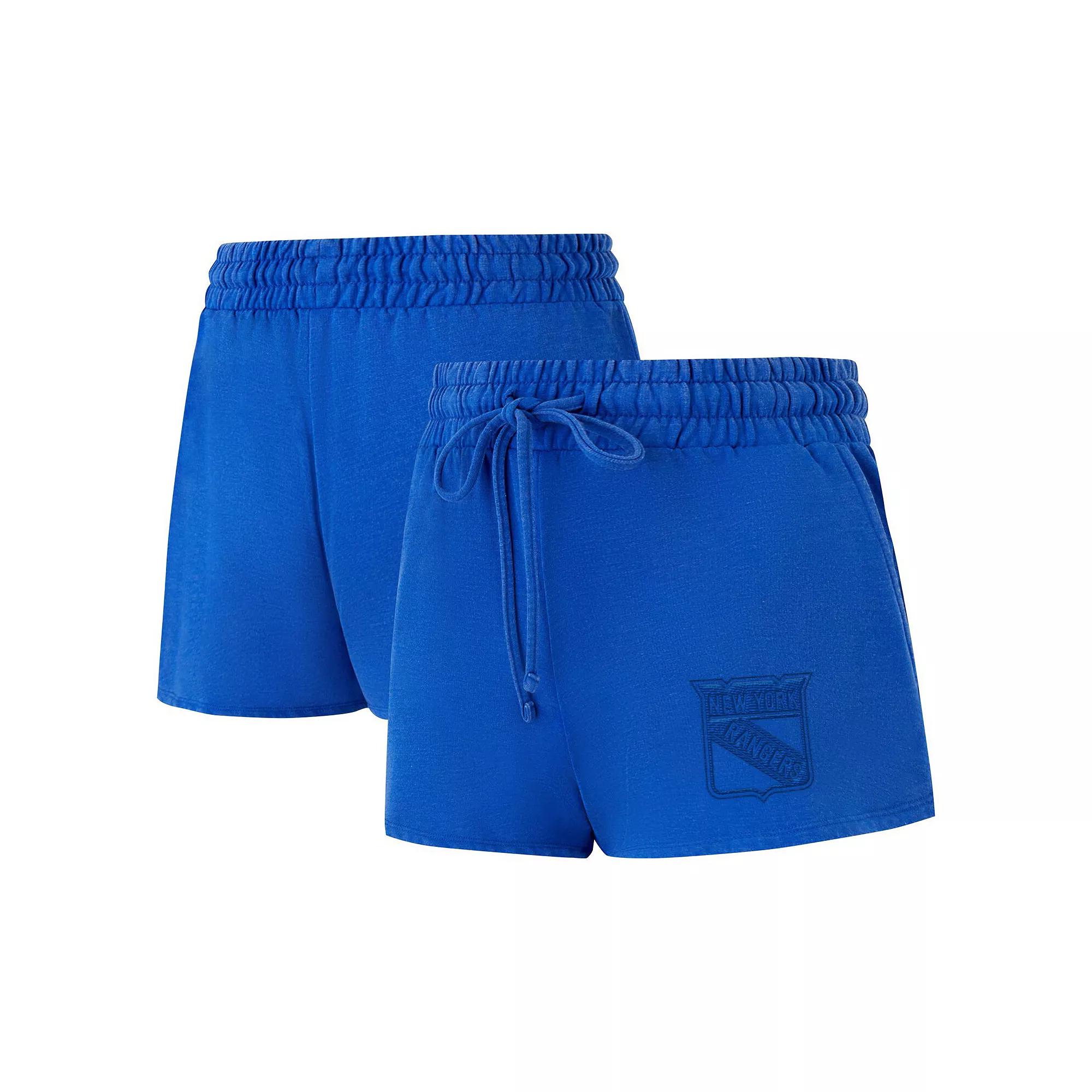 Women's Concepts Sport Blue New York Rangers Volley Fleece Shorts,  Product Image