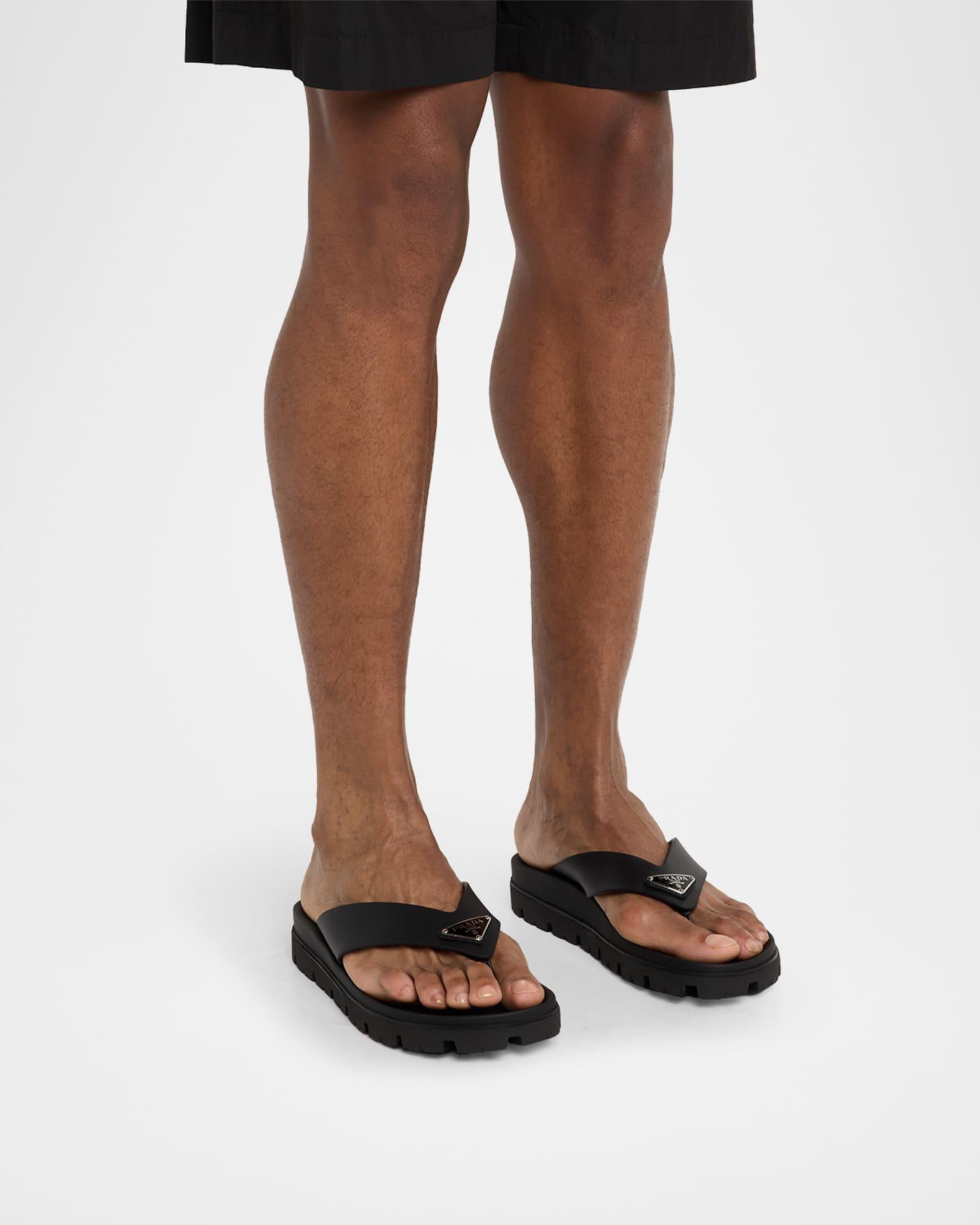 Men's Triangle Logo Thong Sandals  Product Image