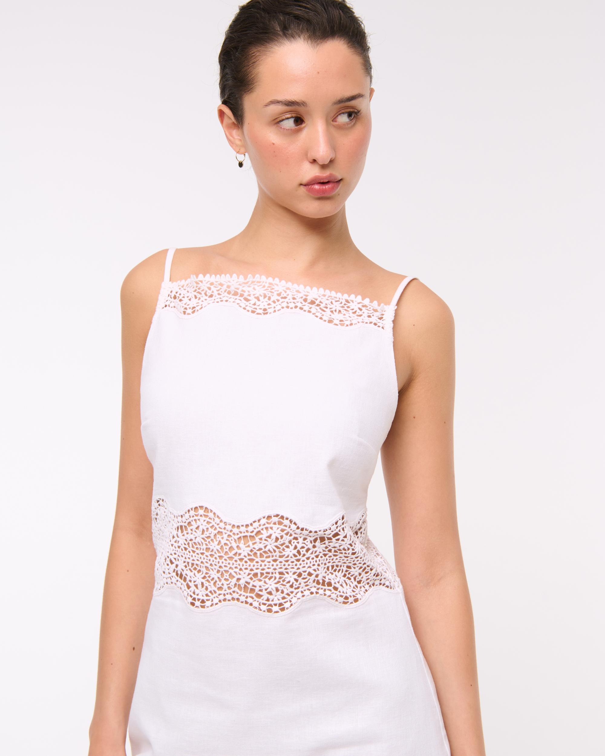 Apron Lace-Trim Mini Dress Product Image