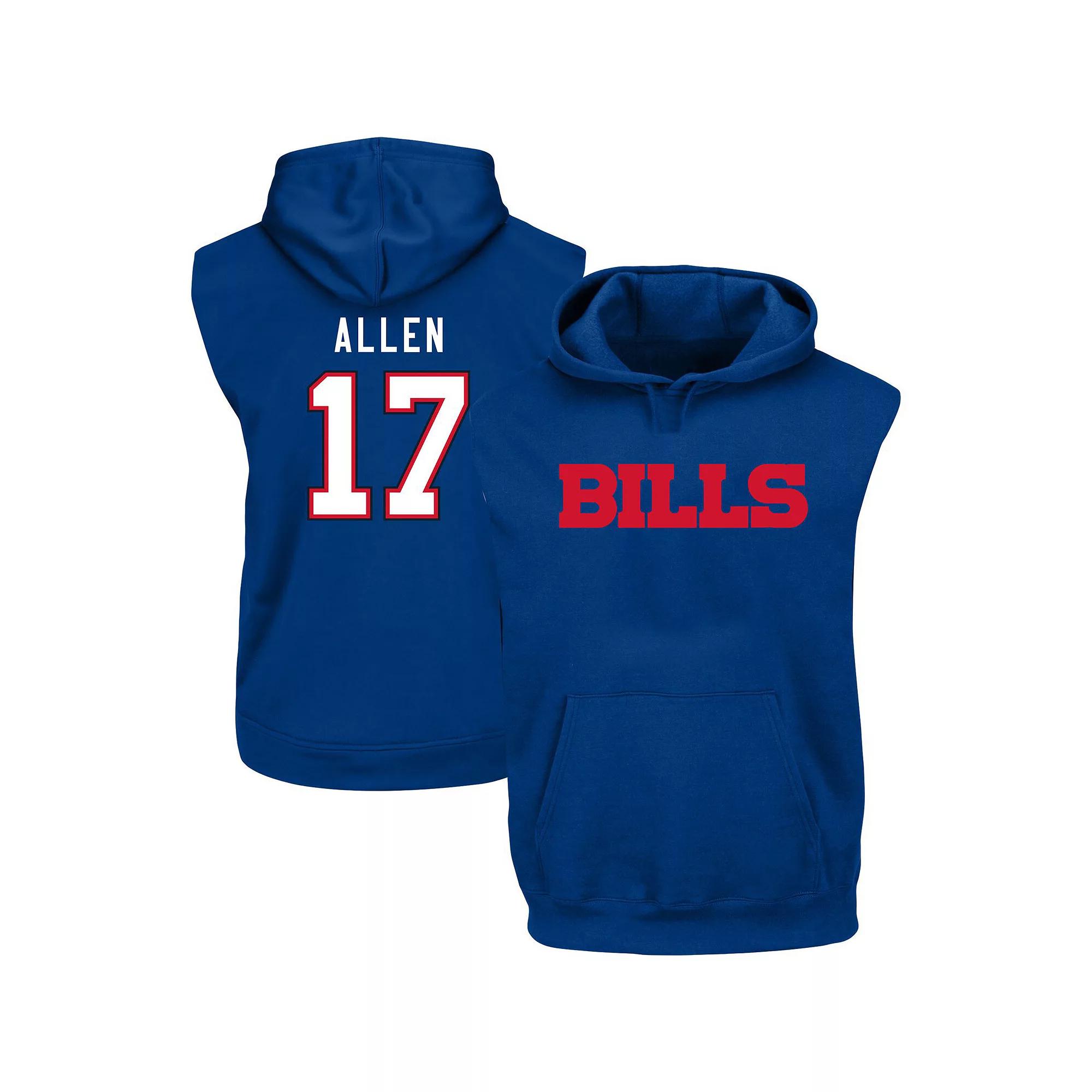 Men's Josh Allen Royal Buffalo Bills Big & Tall Muscle Pullover Hoodie, Size: 4XB, Blue Product Image