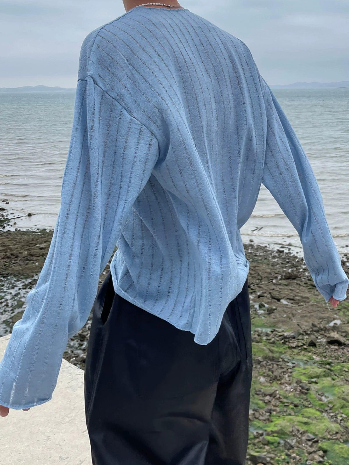 RT No. 11354 BLUE KNIT PULLOVER LONG SLEEVE Product Image