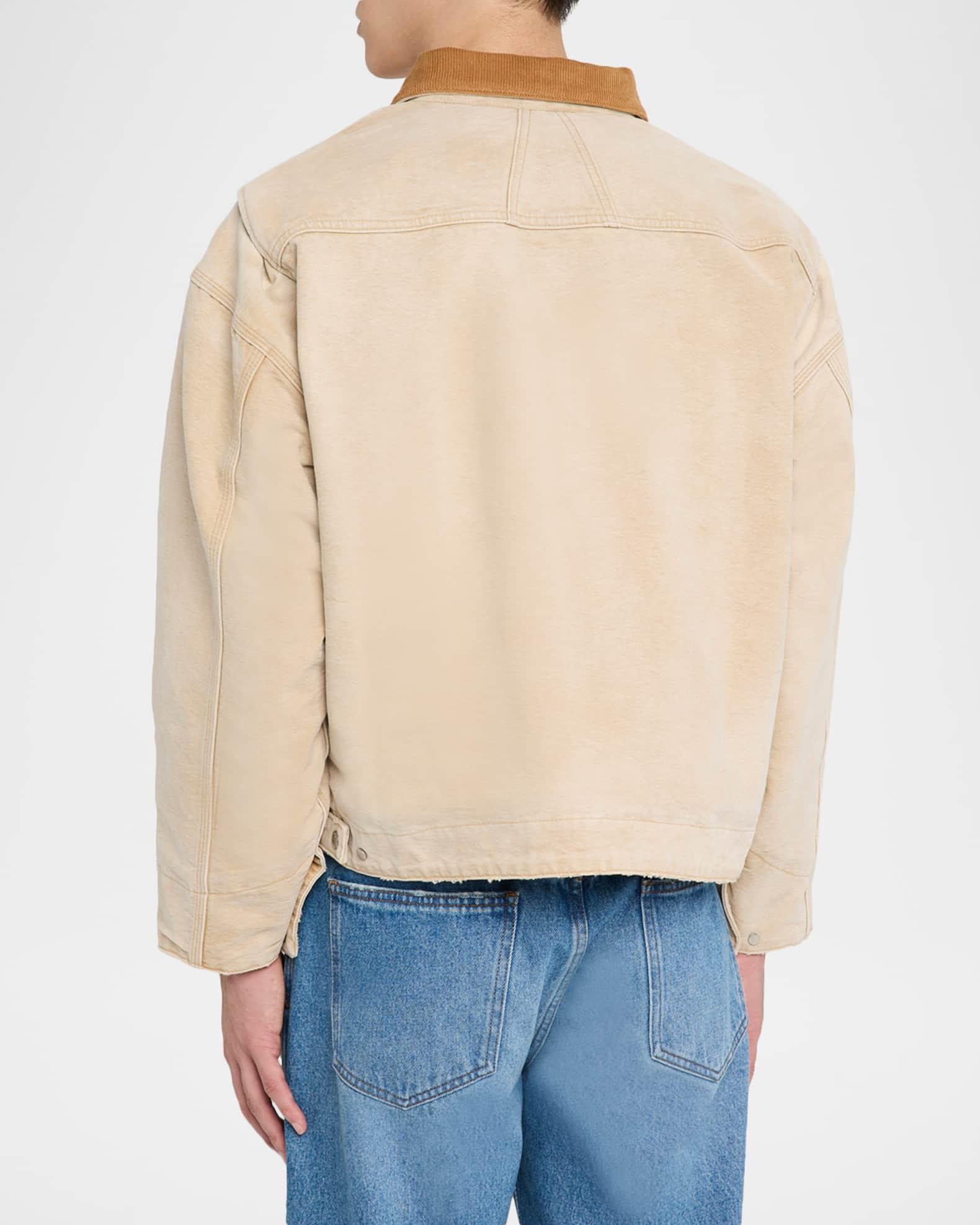 Men's Corduroy-Collar Logo Full-Zip Jacket Product Image