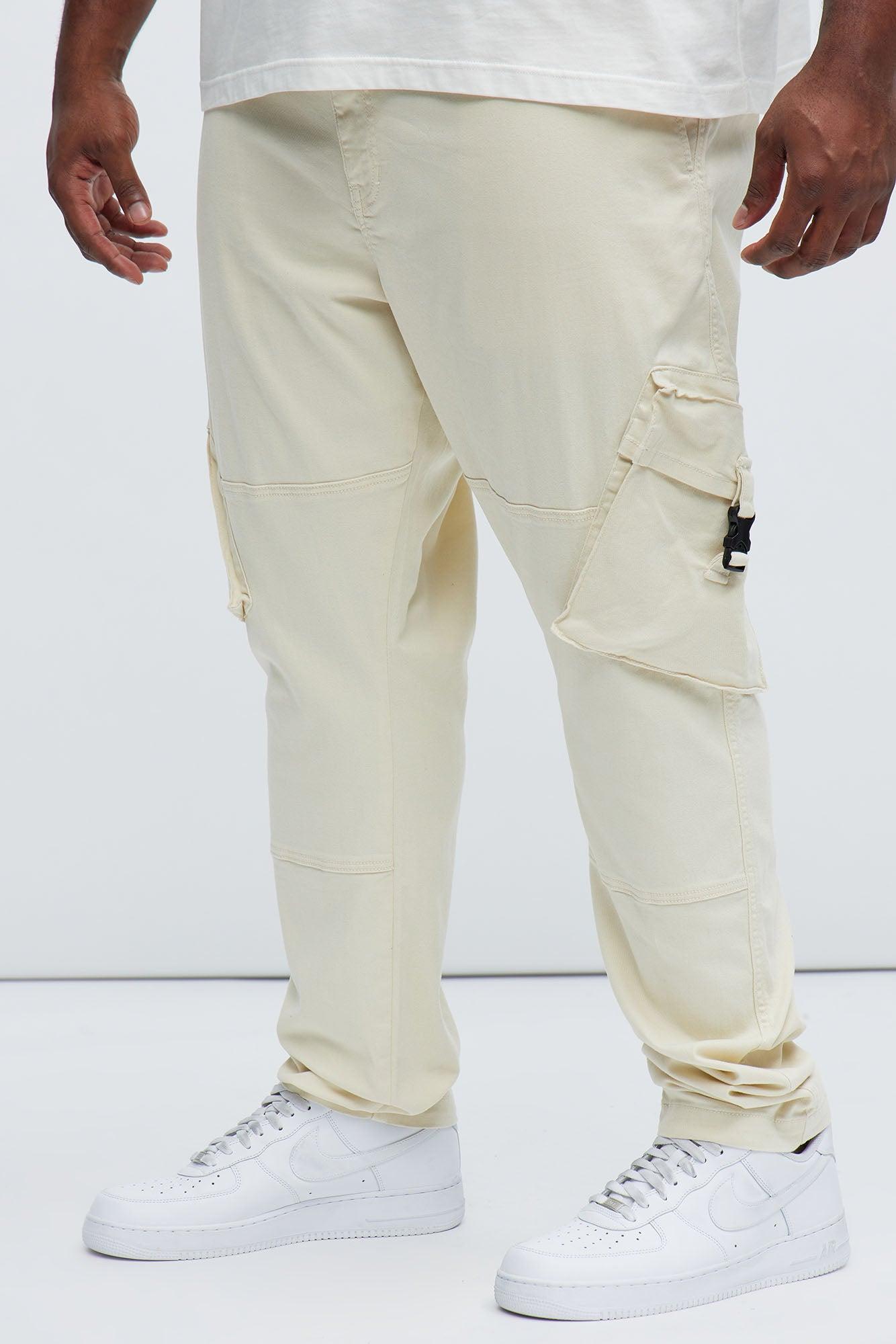 Hayes Stacked Skinny Cargo Pants - Cream Product Image