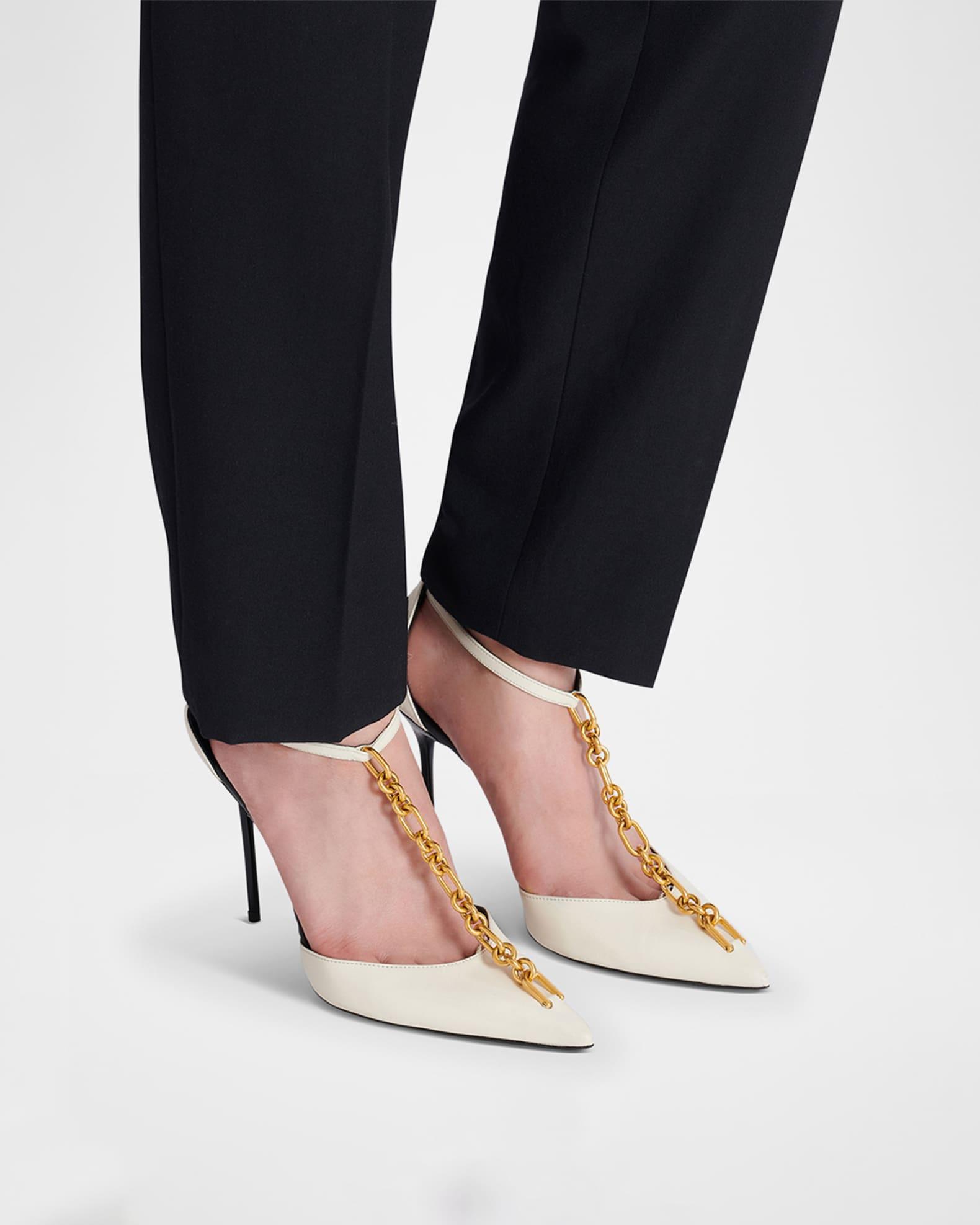 Sync Patent Leather Chain T-Strap Pumps Product Image