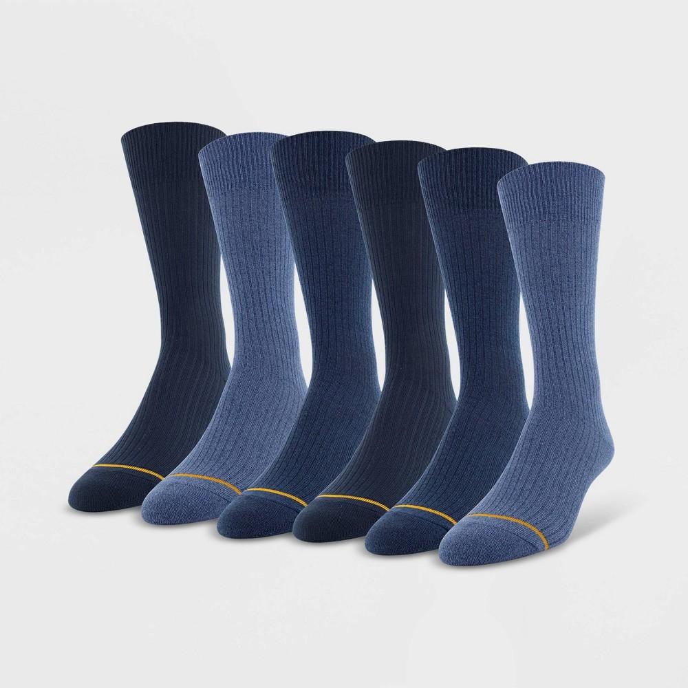 Signature Gold by GOLDTOE Men's Repreve All Season Rib Crew Socks 6pk - Black 6-12.5 Product Image