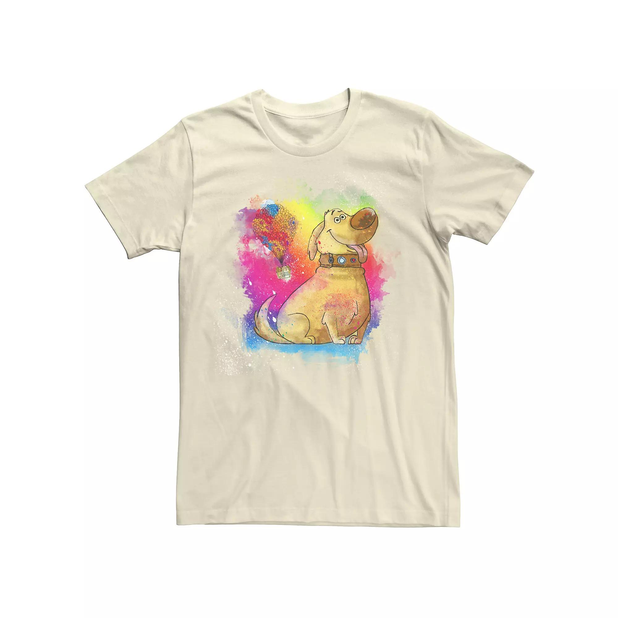 Disney / Pixar's Up Dug Men's Watercolor Rainbow Tee,  Product Image