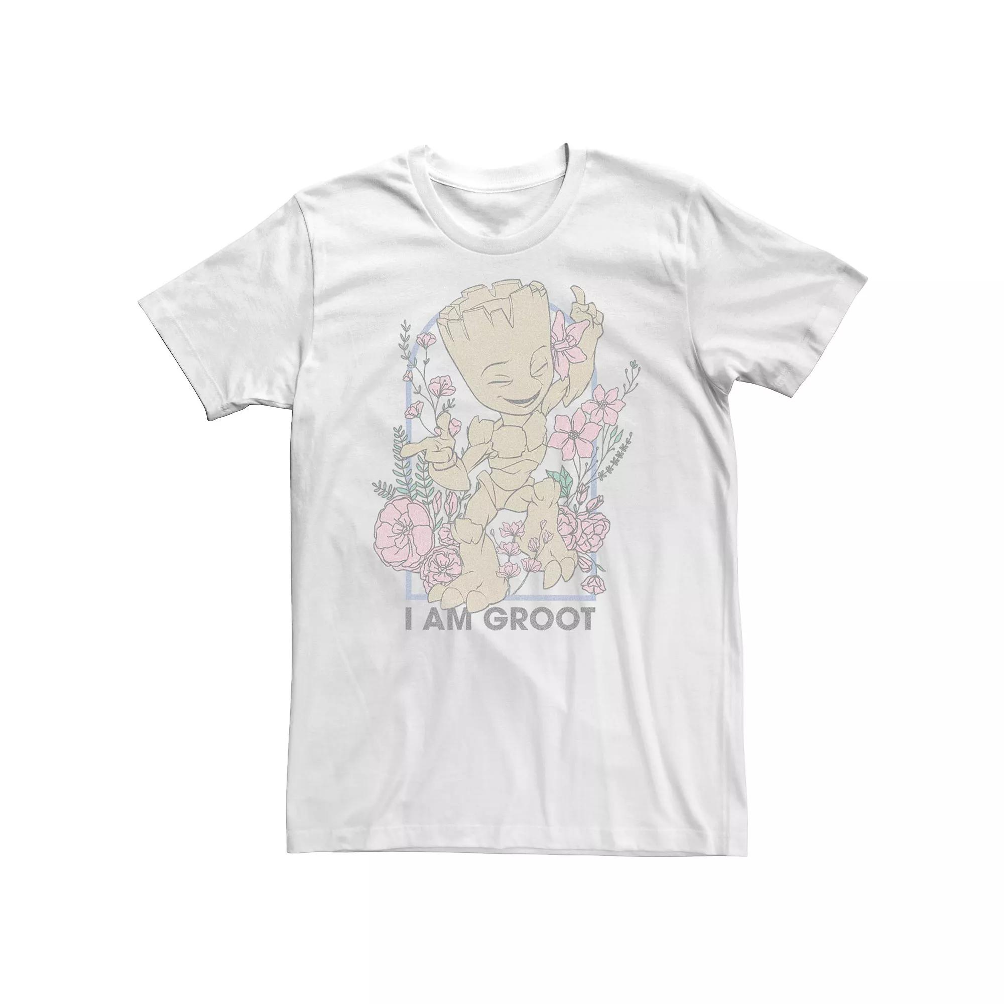 Big & Tall Marvel I Am Groot Floral Tee, Men's,  Product Image