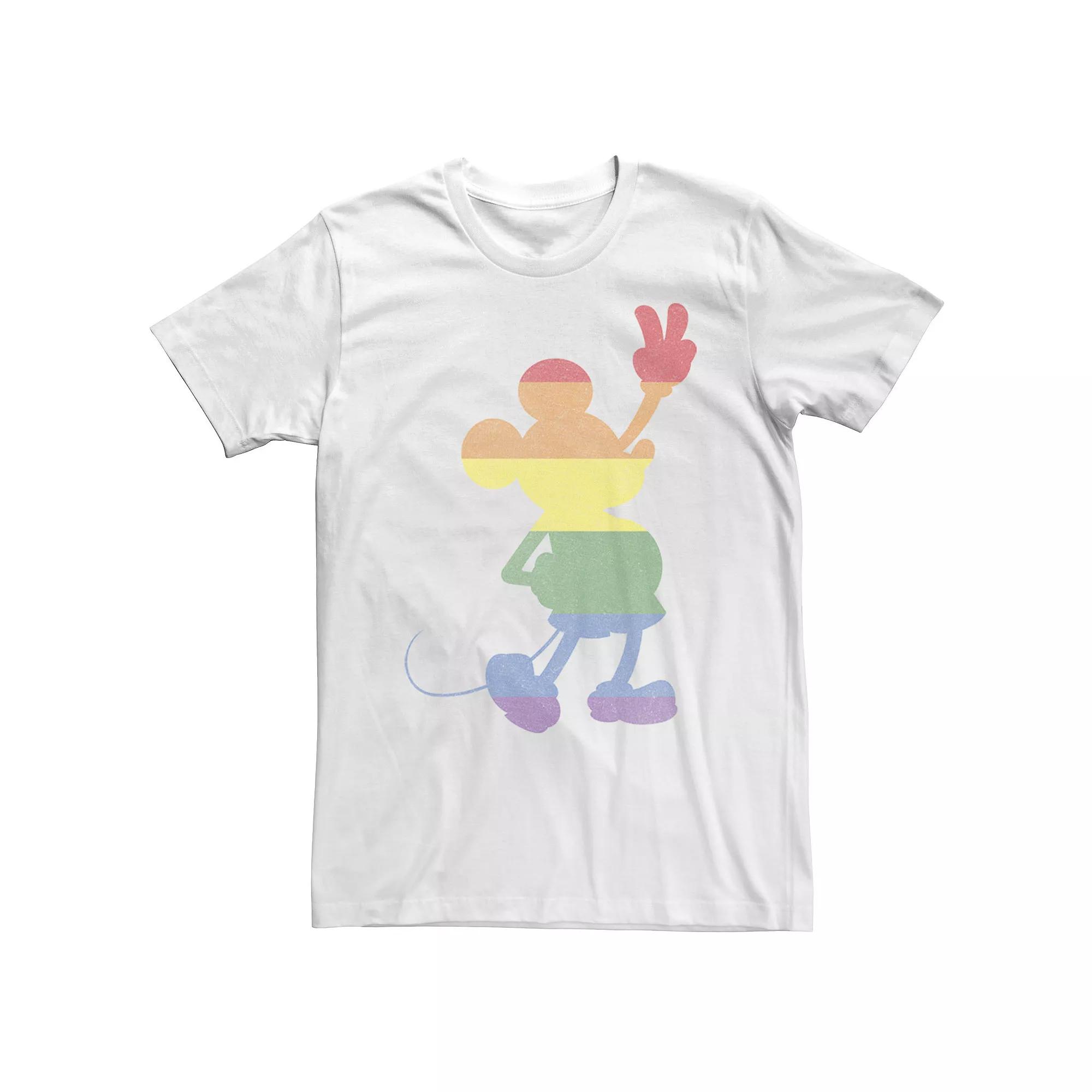 Disney's Mickey Mouse Rainbow Stripe Peace Sign Big & Tall Graphic Tee, Men's,  Product Image