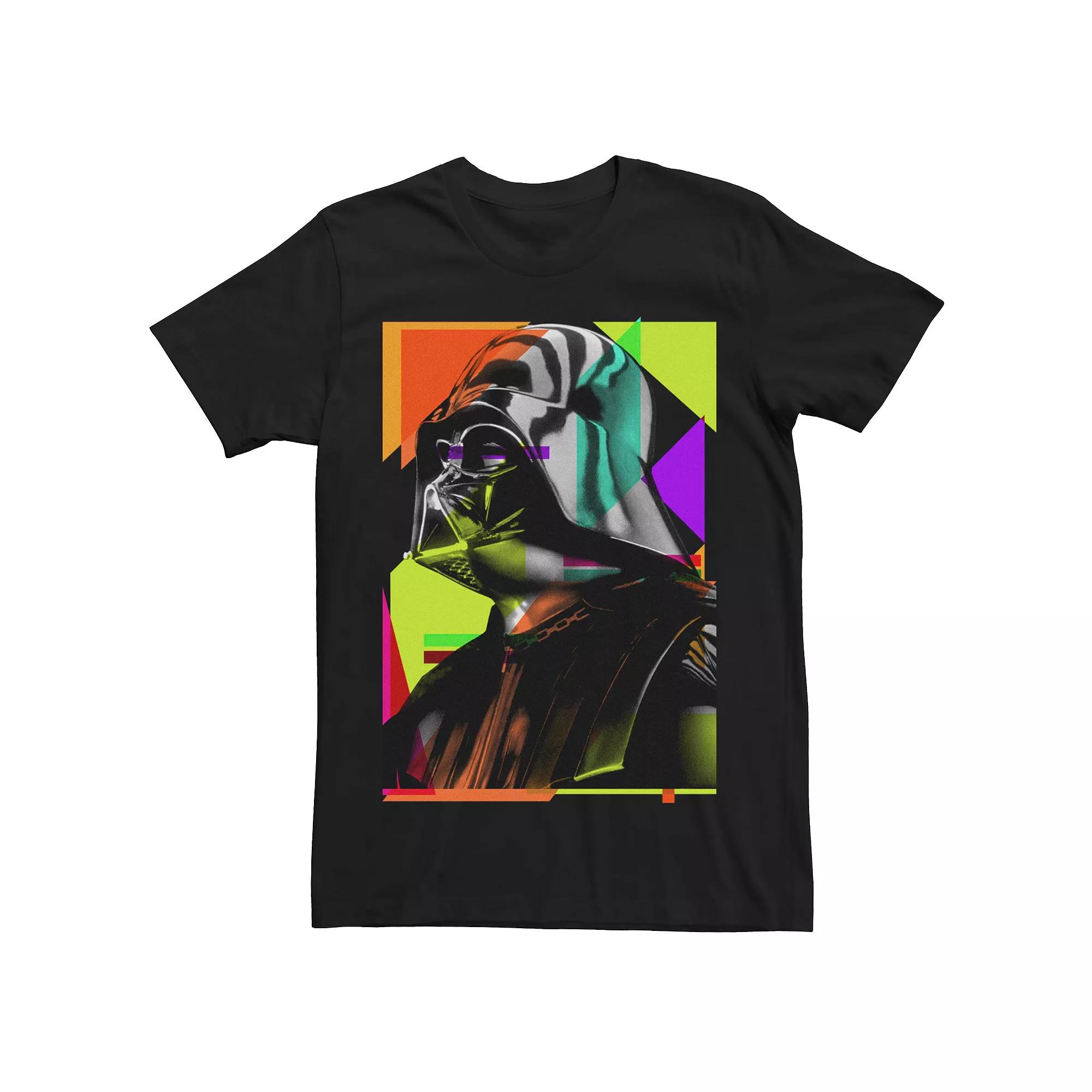 Mens Star Wars Darth Vader Colorful Abstract Short Sleeve Tee Product Image