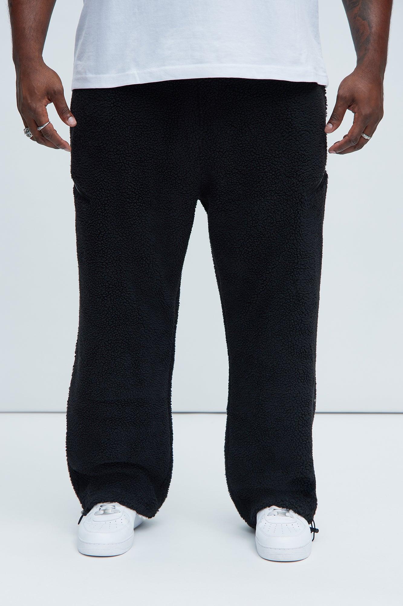 Axel Polar Fleece Zip Straight Sweatpants - Black Product Image