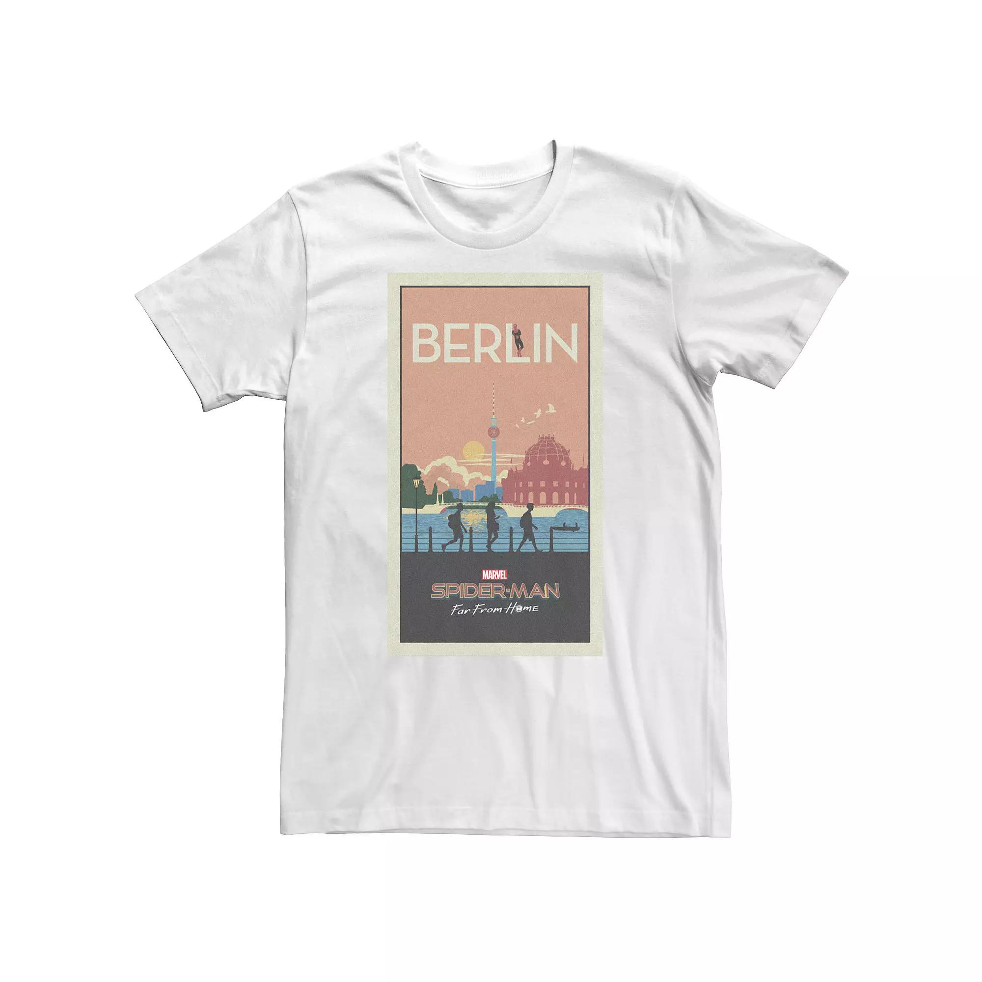 Big & Tall Marvel Spider-Man Far From Home Berlin Abstract Movie Poster Tee, Men's,  Product Image