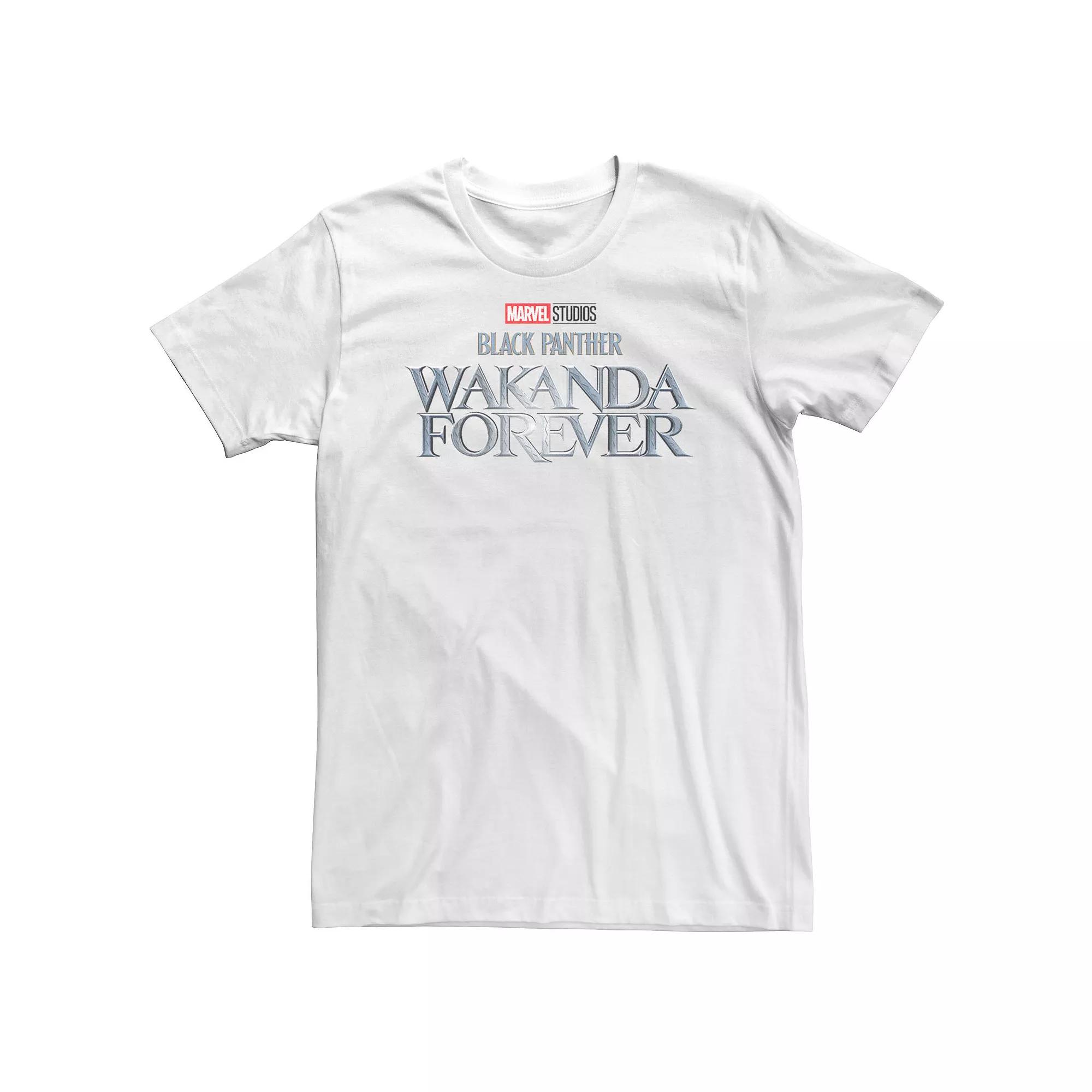 Men's Marvel Wakanda Forever Metallic Movie Logo Tee,  Product Image