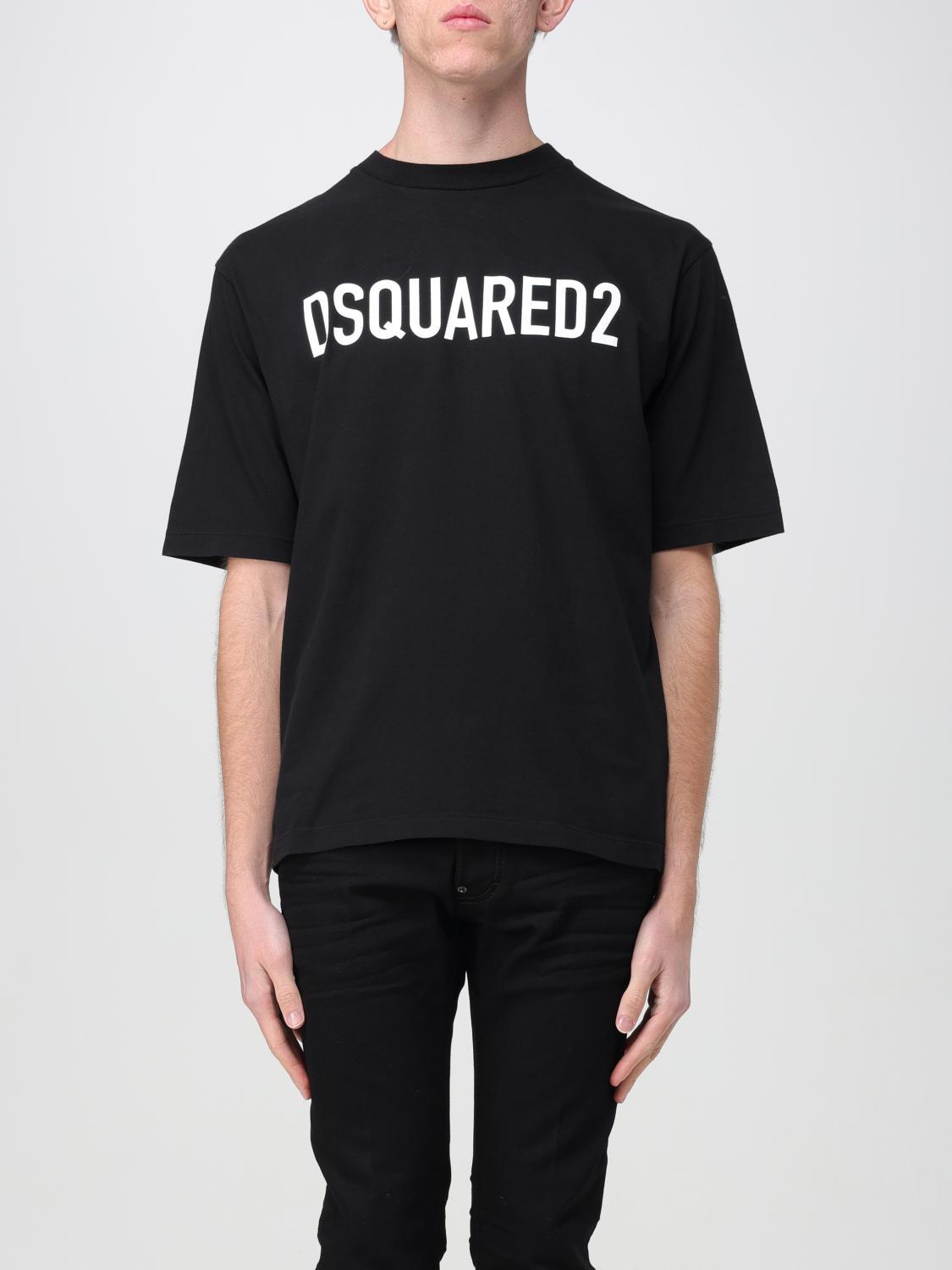 DSQUARED2 Mens Black Brand-print Crewneck Regular-fit Cotton-jersey T-shirt Product Image