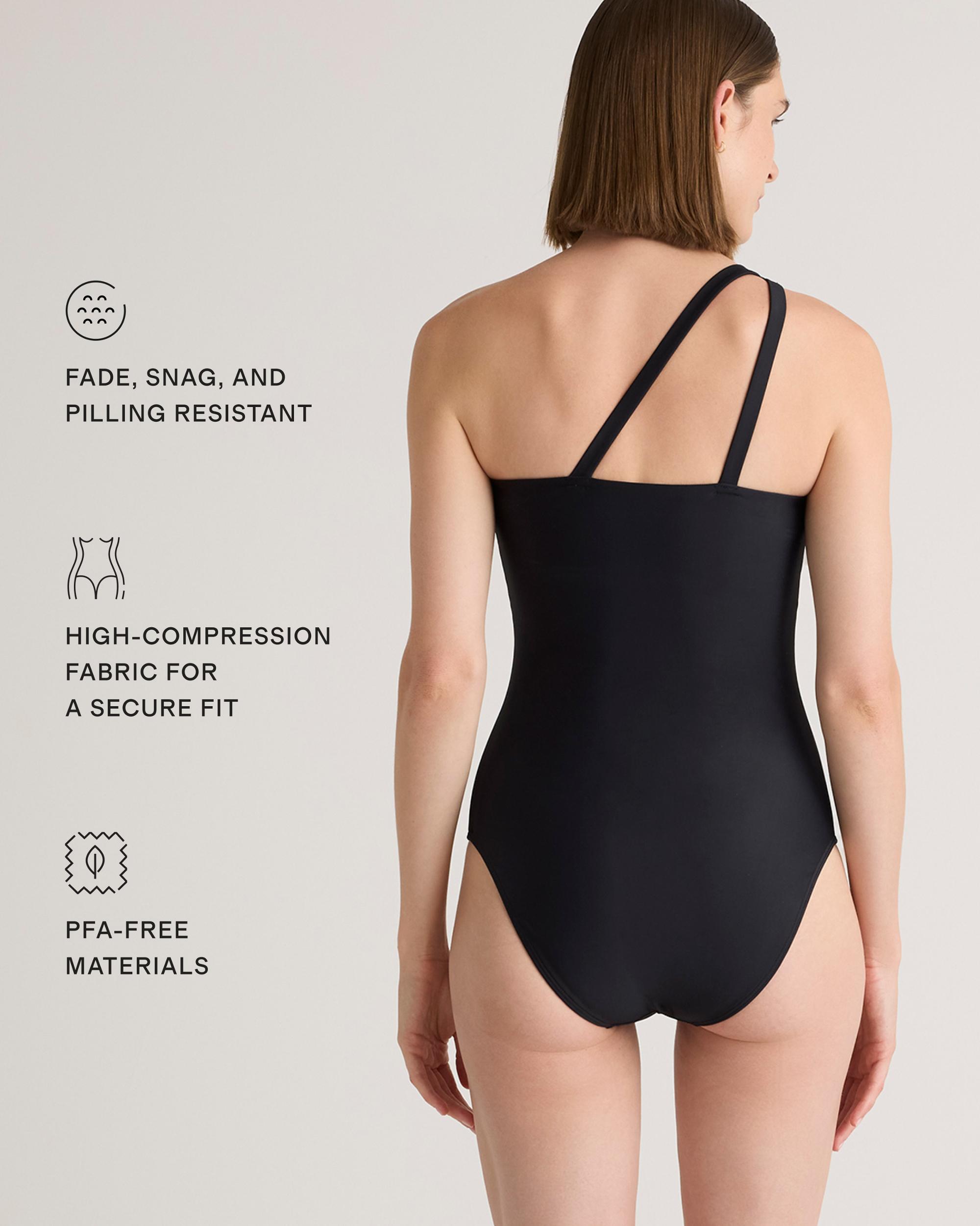 Quince | Women's Italian One Shoulder One-Piece Swimsuit Size XS, 78% Recycled Polyamide, 22% Spandex Product Image