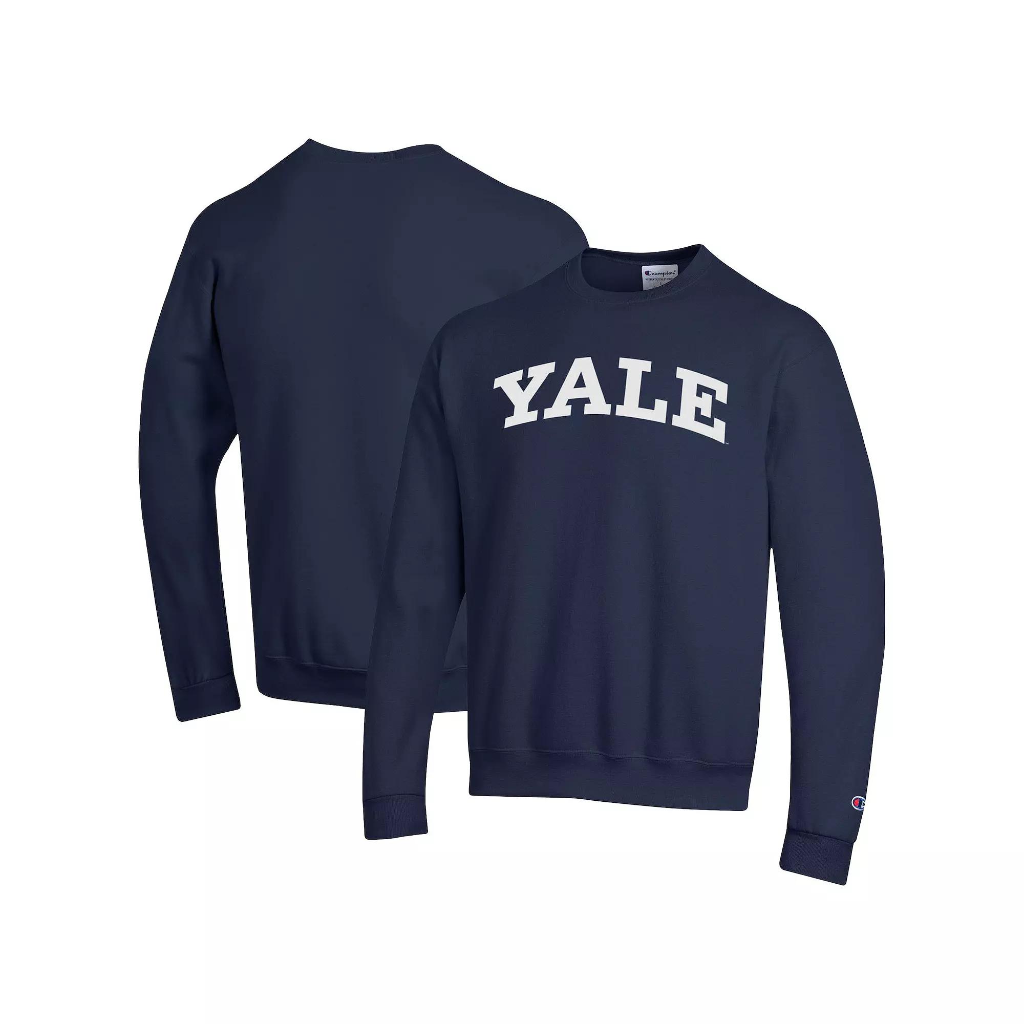 Men's Champion Navy Yale Bulldogs Basic Arch Fleece Pullover Sweatshirt,  Product Image