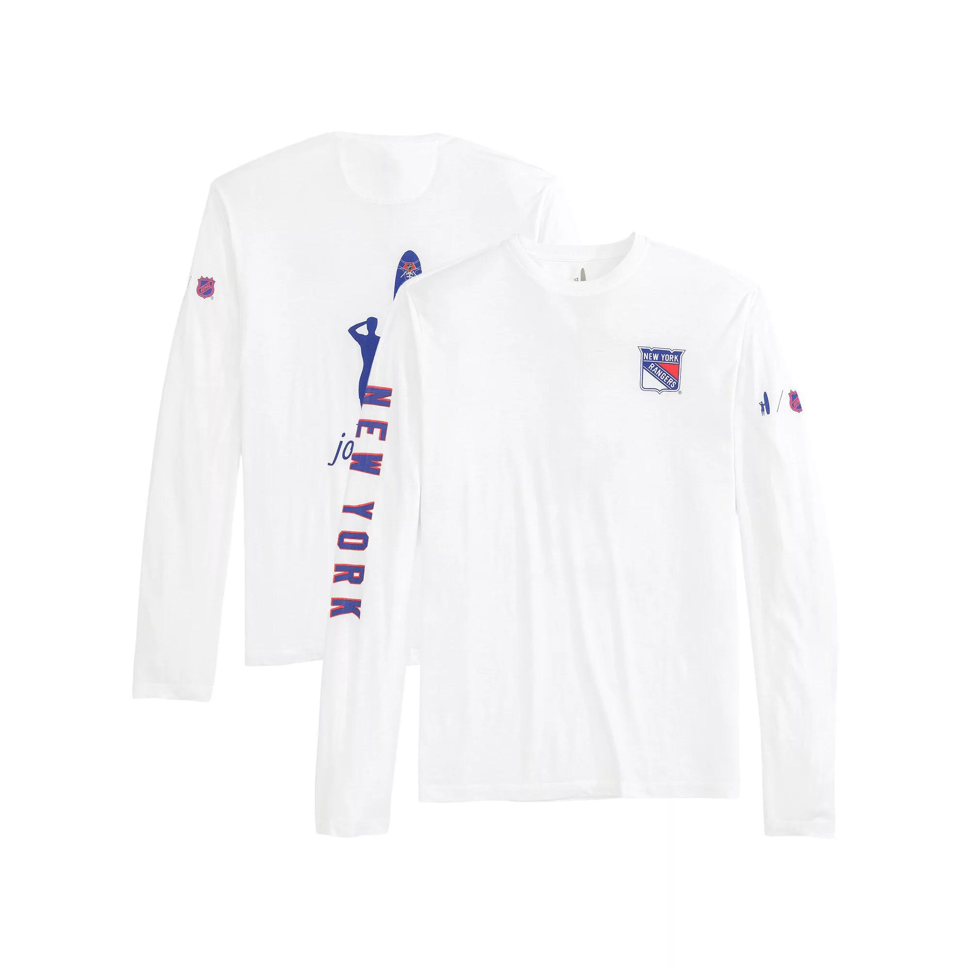 Men's johnnie-O White New York Rangers Adam Long Sleeve T-Shirt,  Product Image