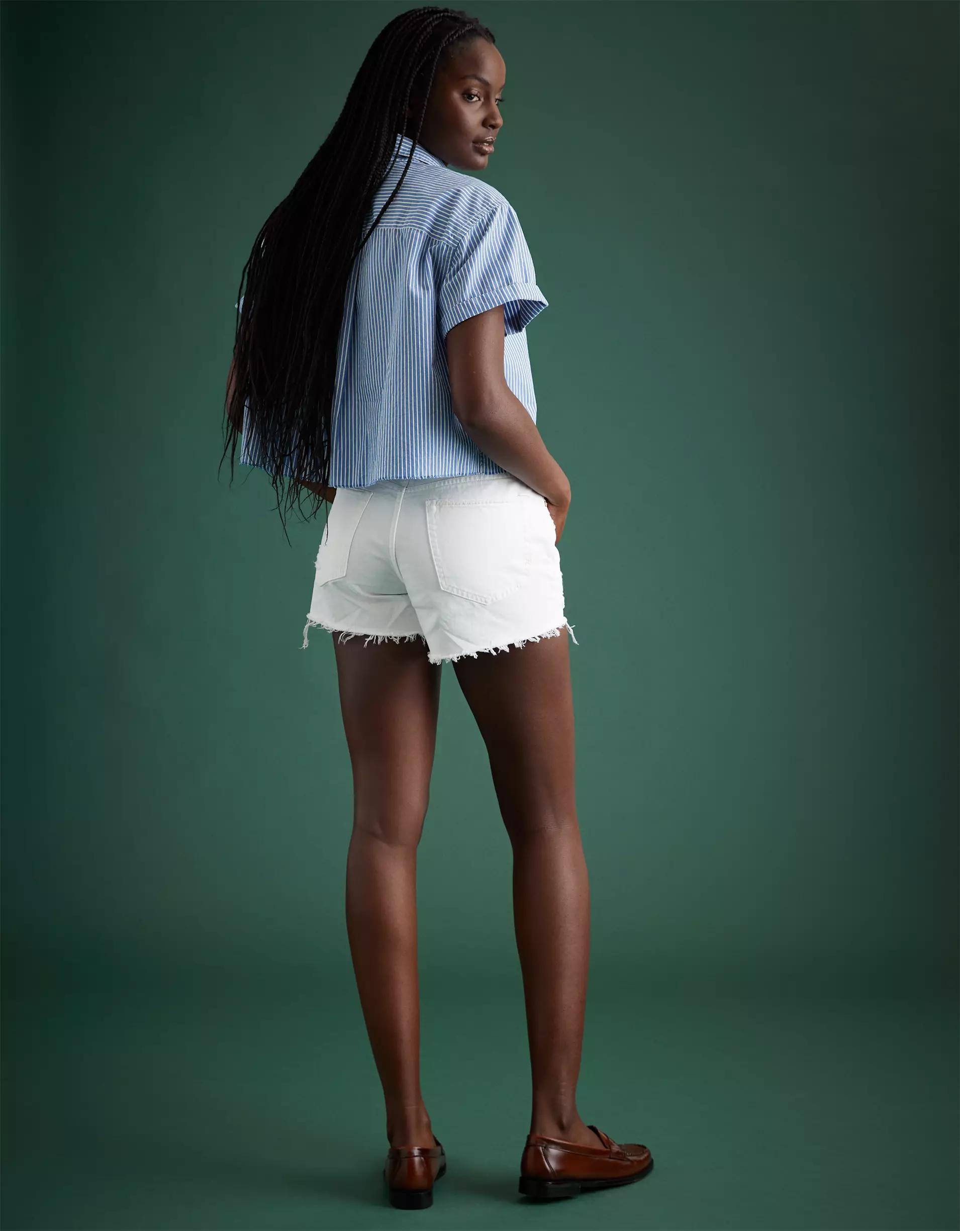 AE77 Premium Boxy Crop Poplin Shirt Product Image