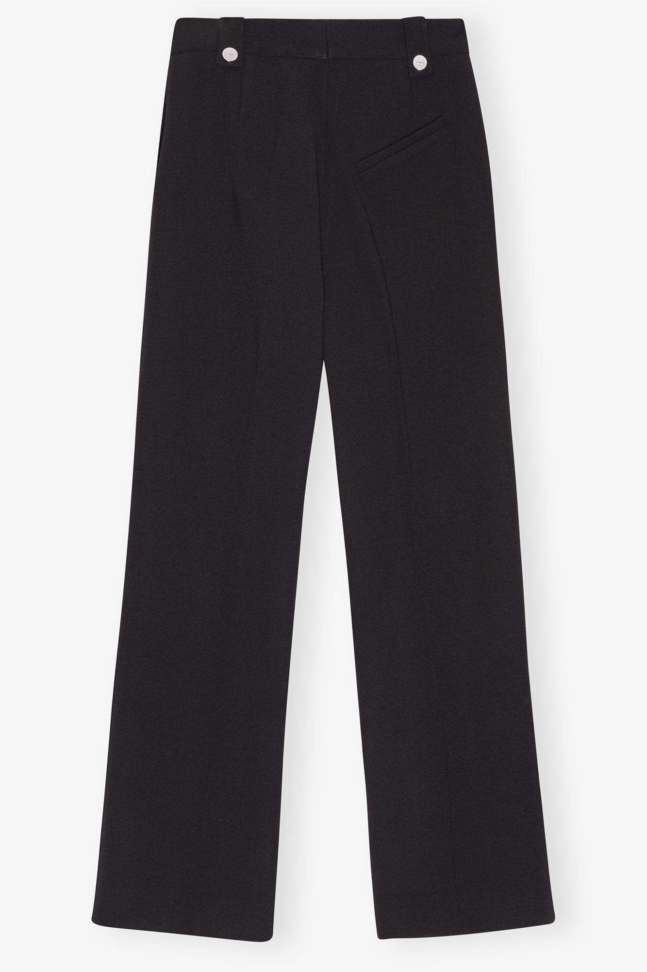 Black Bonded Crepe Pants Product Image