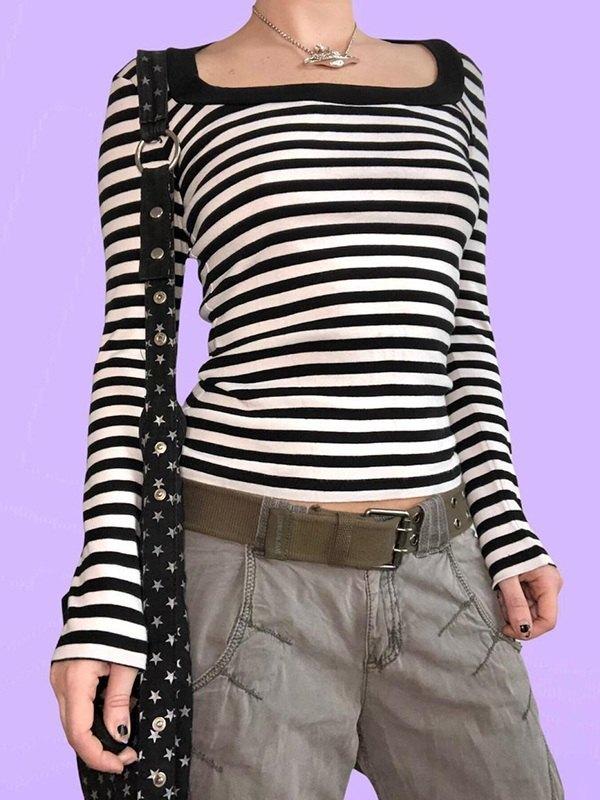 Vintage Striped Long Sleeve Tee Product Image