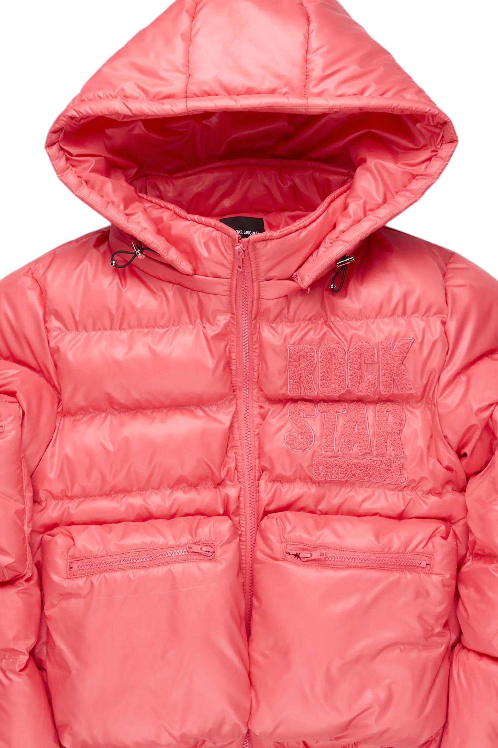 Keisha Pink Cargo Puffer Jacket Female Product Image
