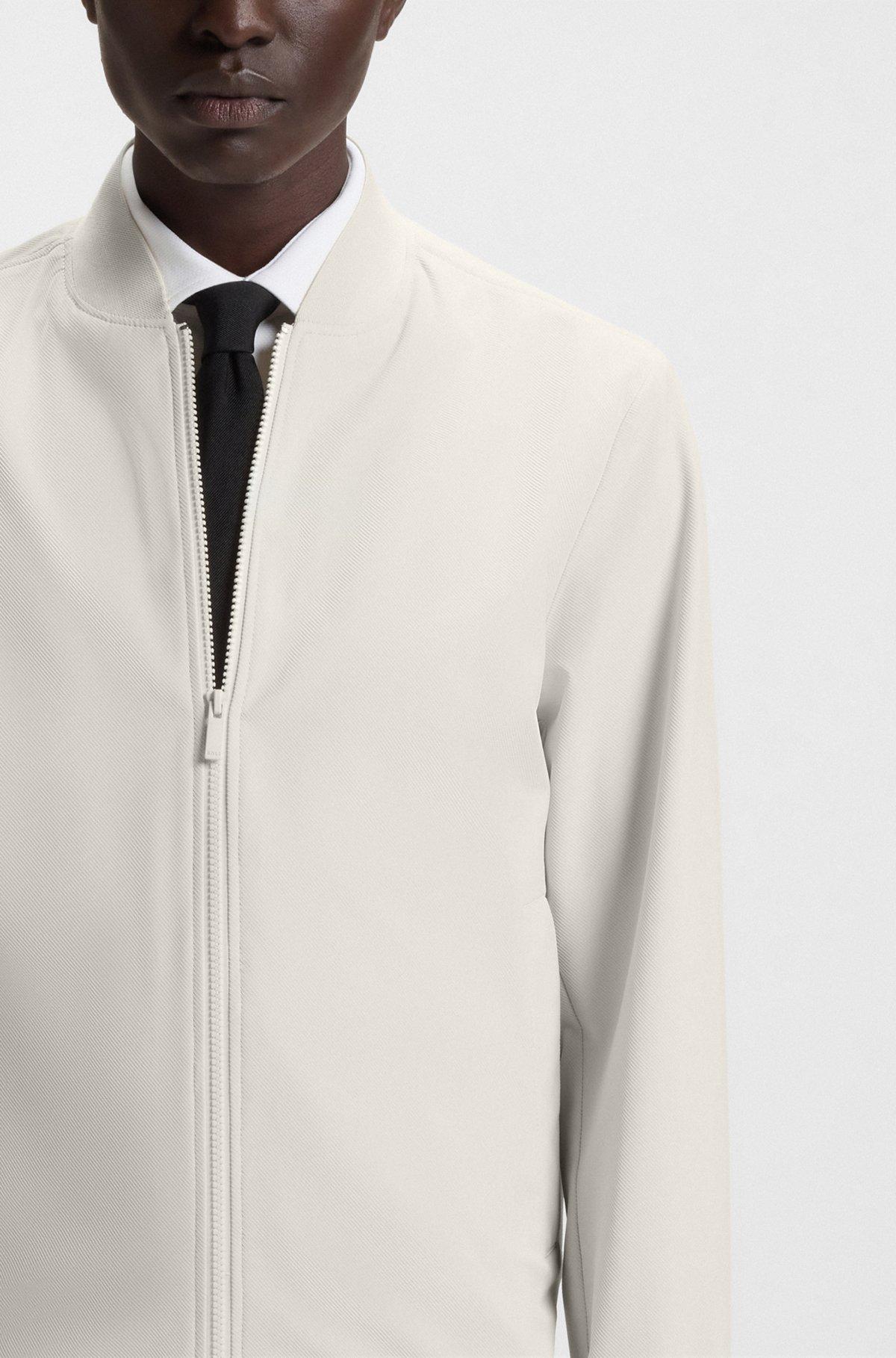 BOSS - Water-repellent jacket in performance-stretch fabric - White Product Image