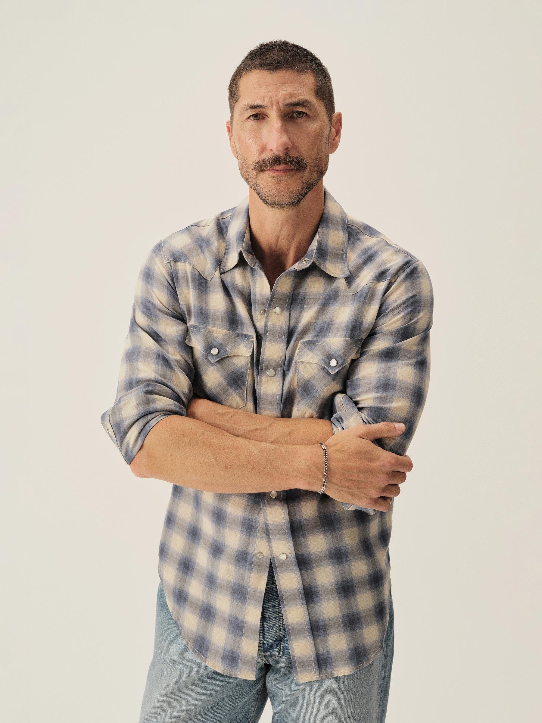 Blue Plaid Ombre Palomino Western Shirt Product Image