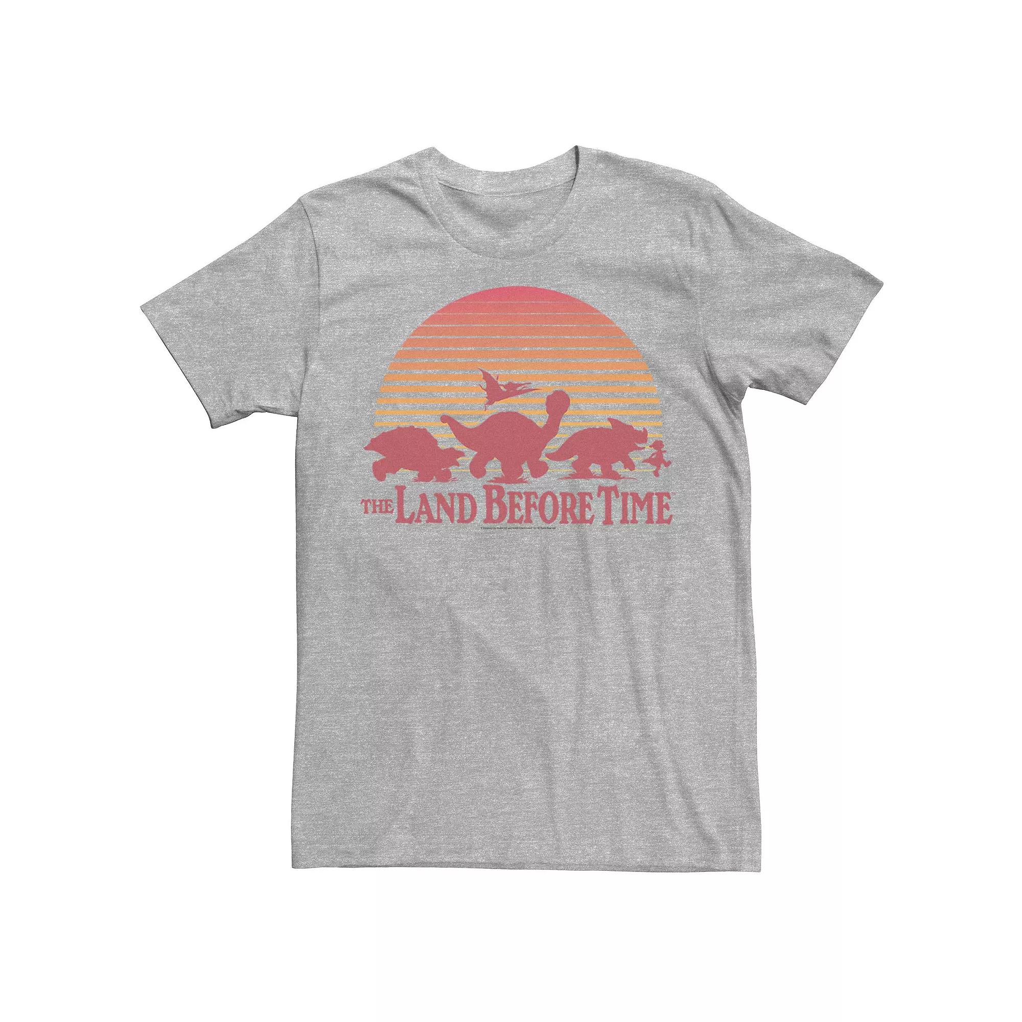 Men's Land Before Time Character Silhouette Striped Sunset Tee,  Product Image