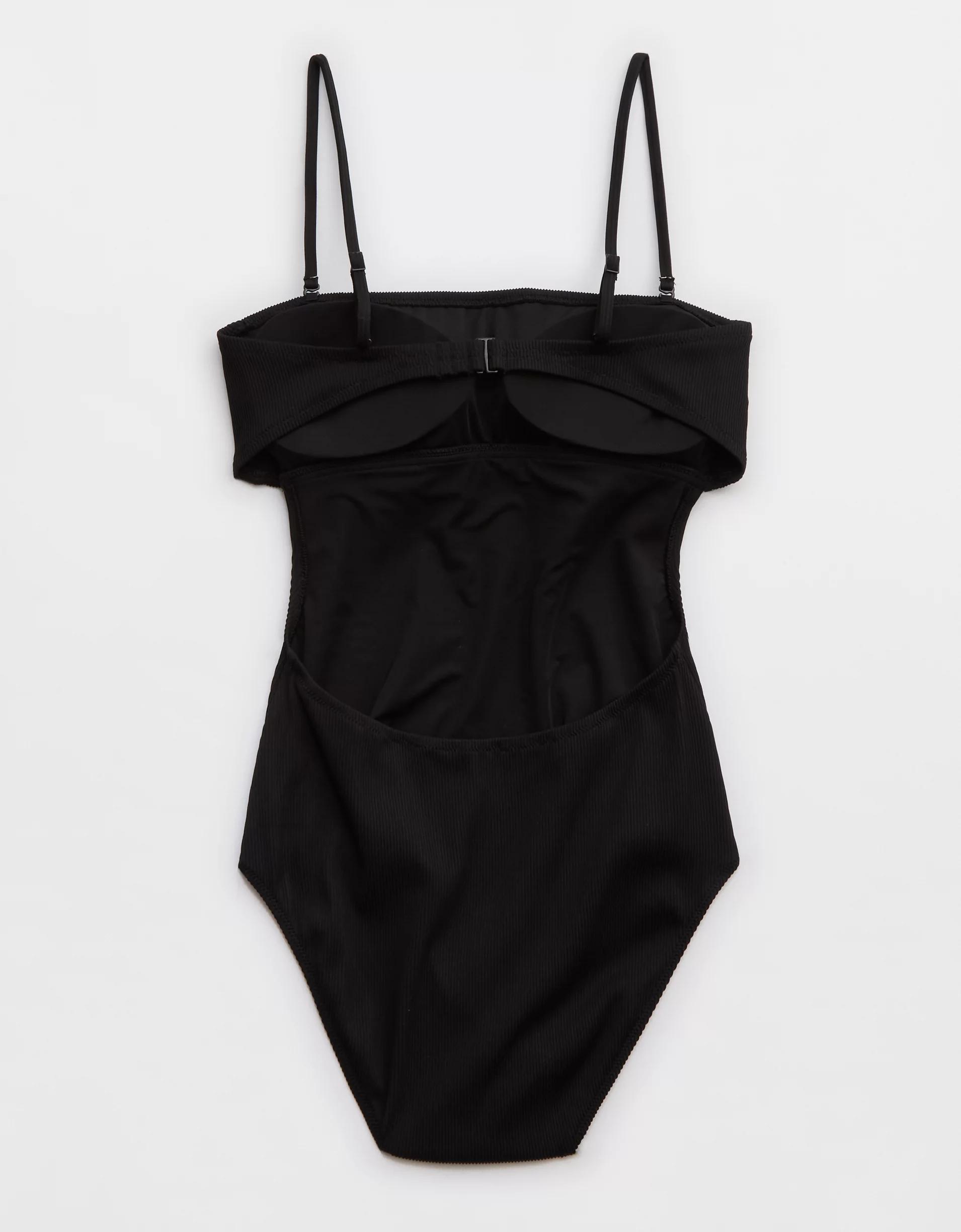 Aerie Ribbed Strapless One Piece Swimsuit Product Image