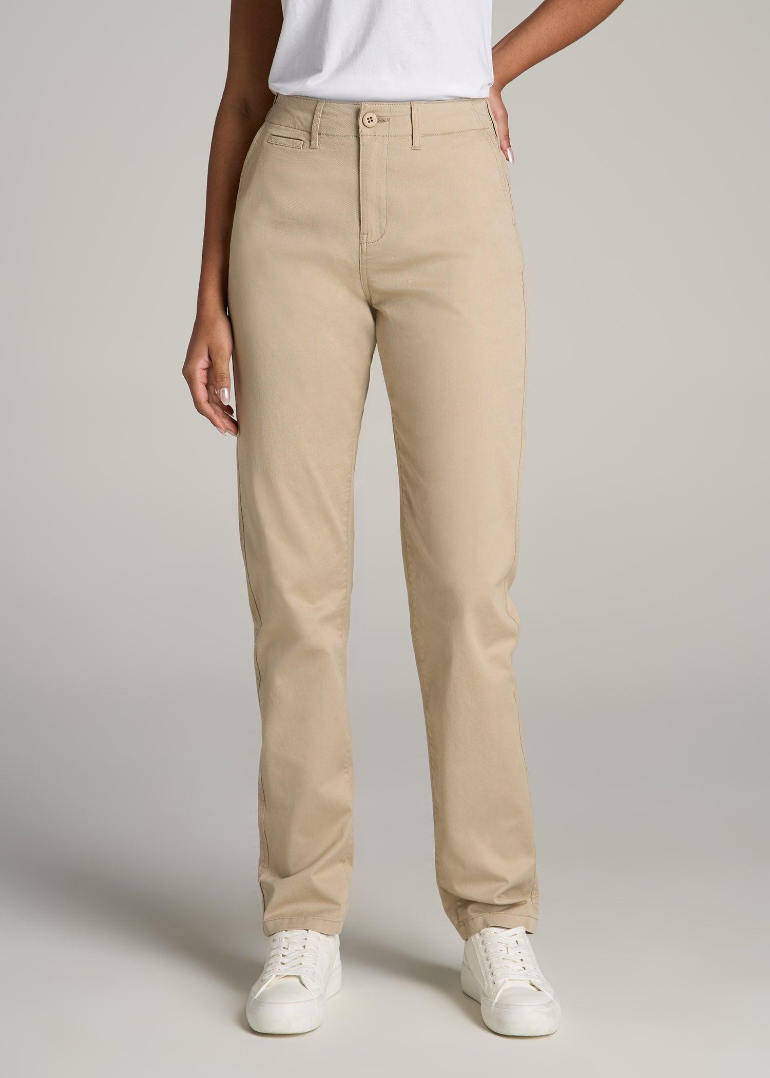 High Rise Tapered Chino Pants for Tall Women in Washed Black Female Product Image