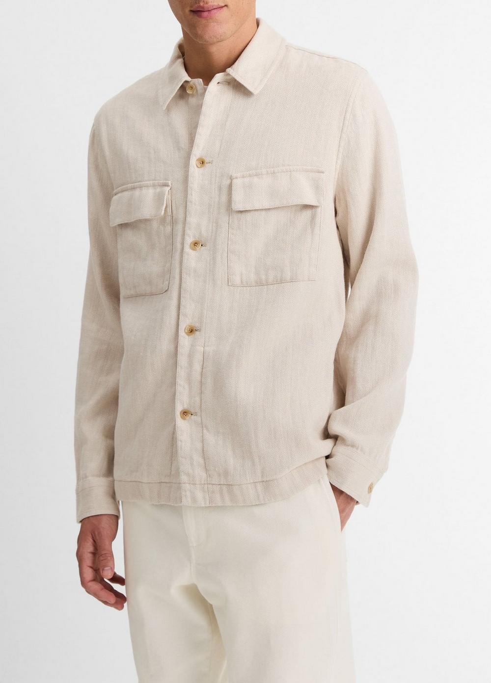 Herringbone Linen-Cotton Shirt Jacket Product Image