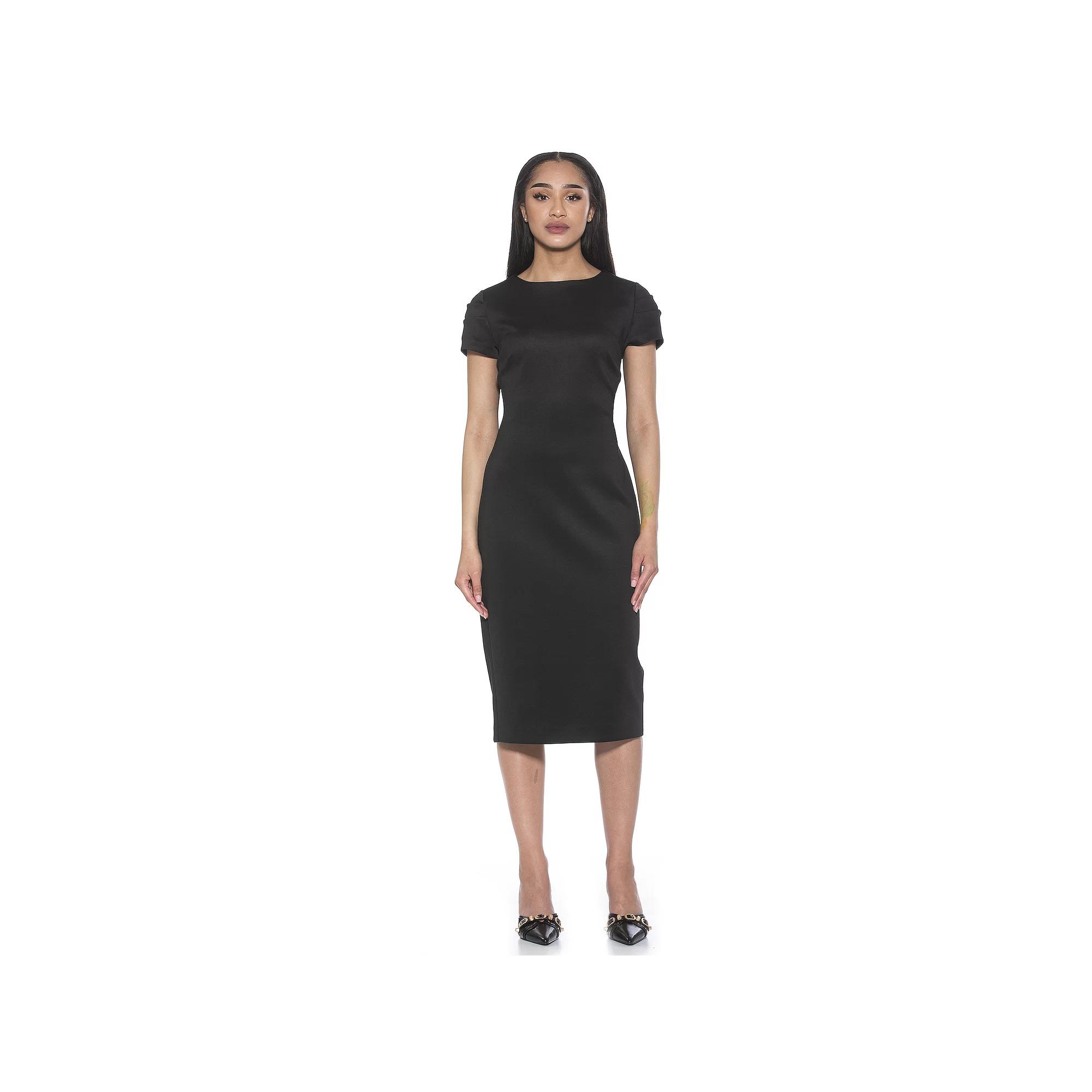 Women's ALEXIA ADMOR Crysta Draped-Sleeve Midi Sheath Dress,  Product Image