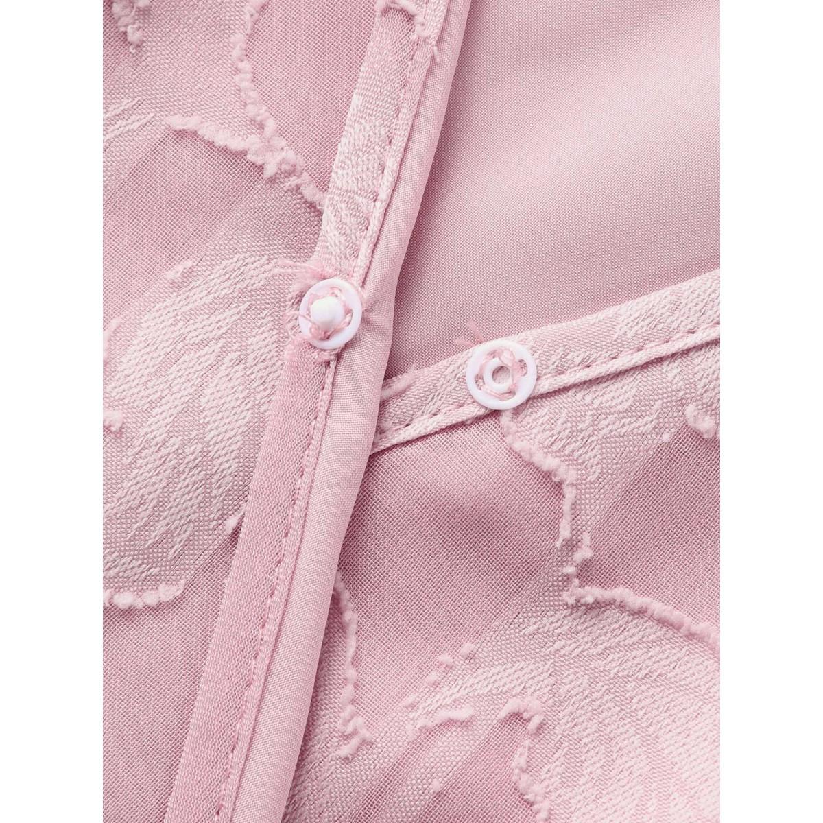 Plus Size Floral Textured Pockets Tiered Maxi Dress Lilac Women Overlap Collar Short sleeve Curvy BloomChic 18-20/2X Product Image