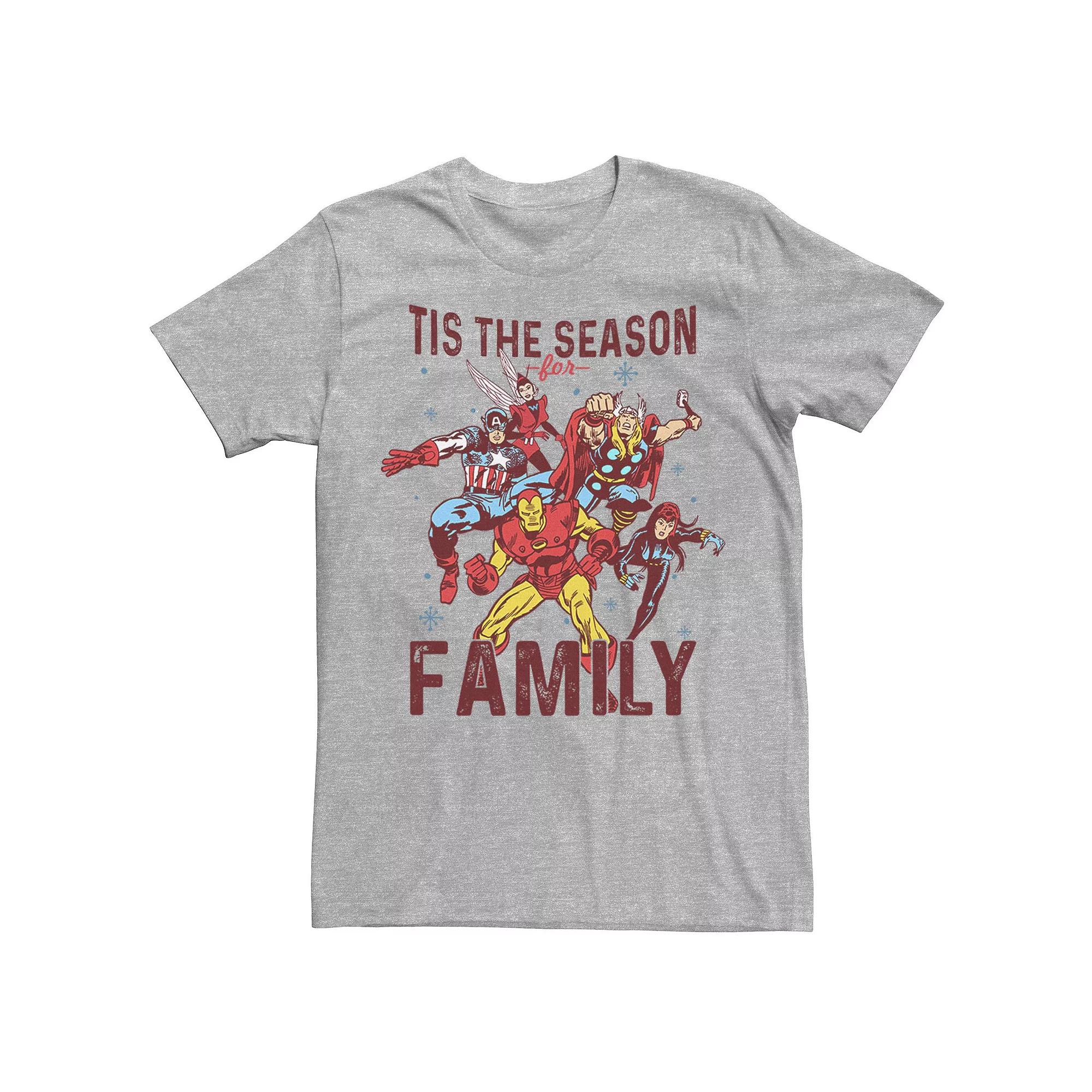 Men's Marvel Tis The Season For Family Vintage Action Portrait Tee,  Product Image