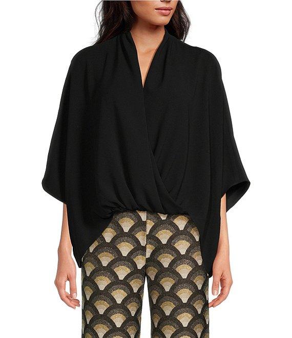 Trina Turk Concourse Surplice V-Neck Short Sleeve Oversized Top Product Image