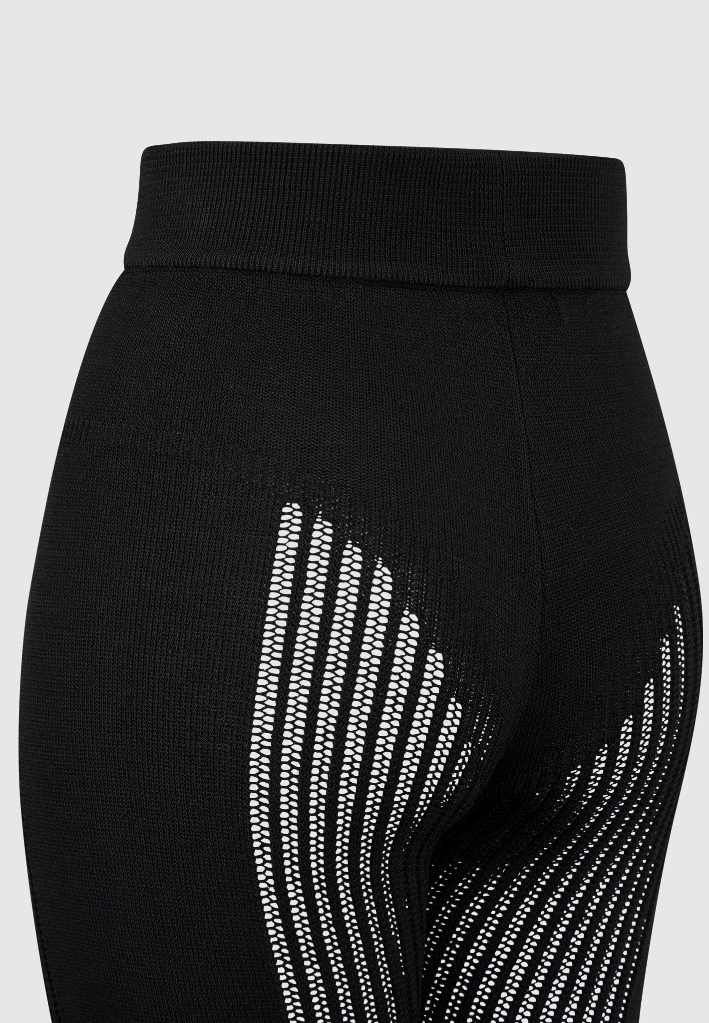 Knitted High Waisted Leggings - Black Female Product Image