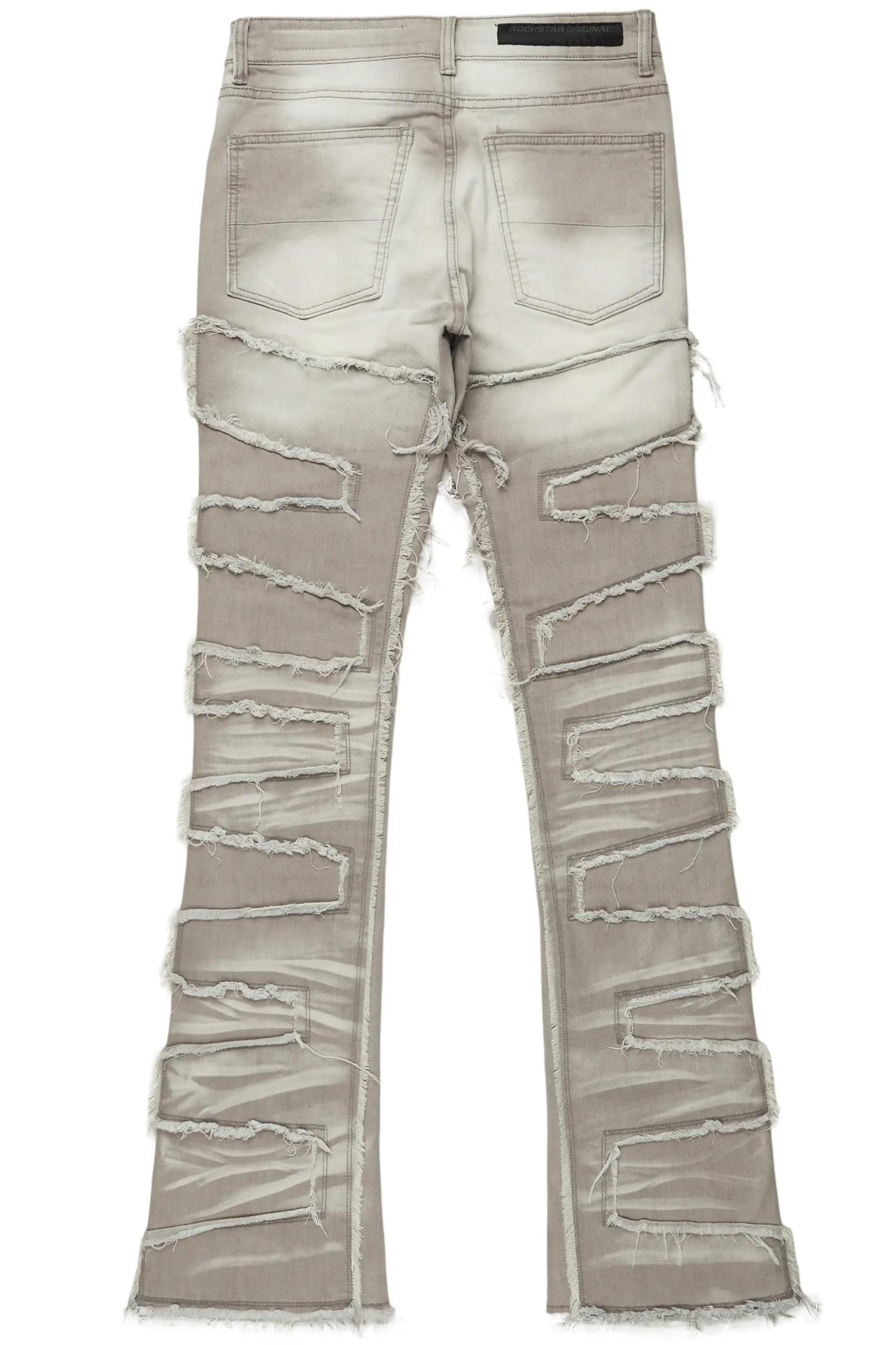 Shake Grey Stacked Flare Jean Male Product Image