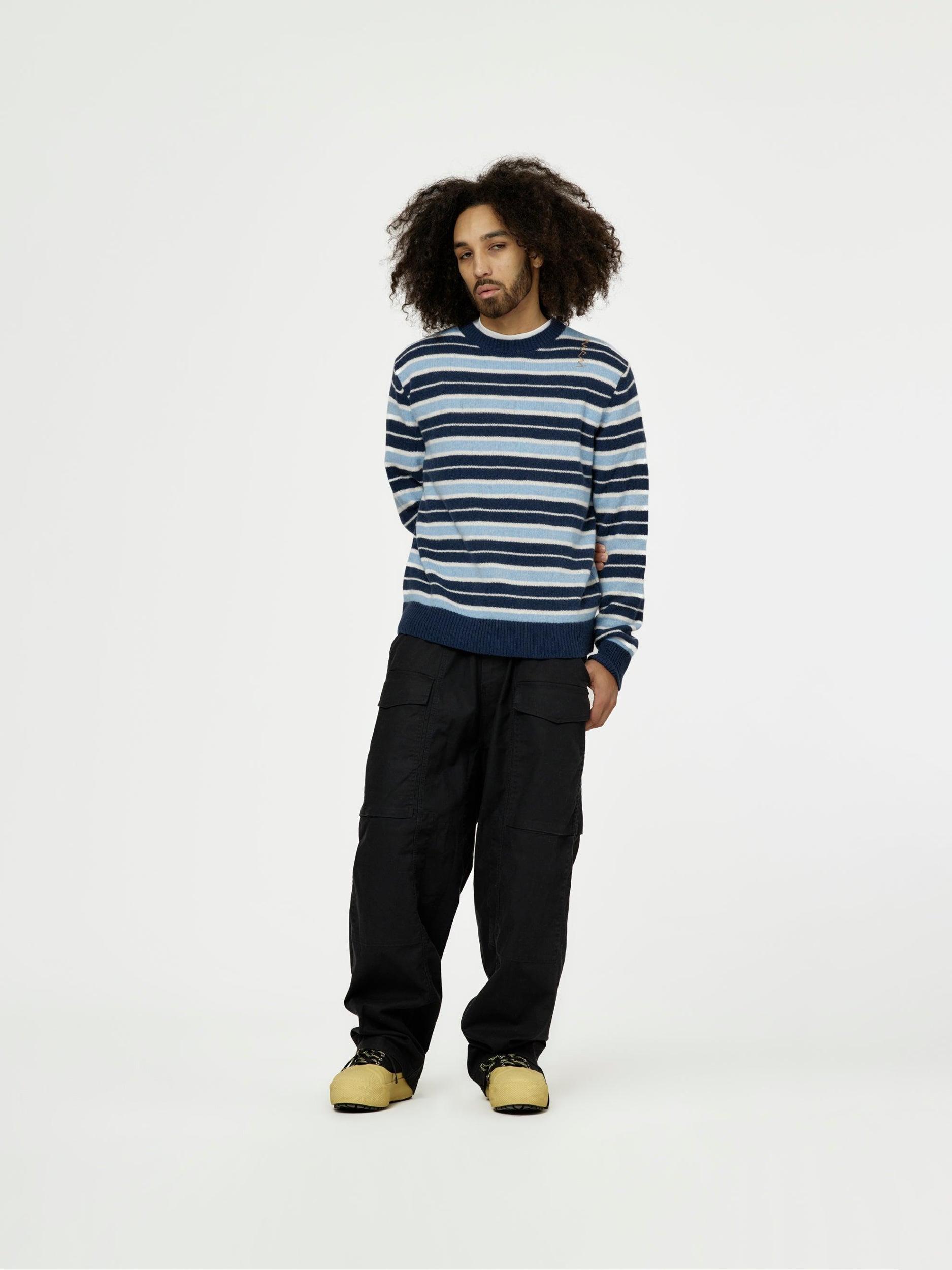 Iconic Striped Crewneck Sweater (Blue Lilac) Product Image