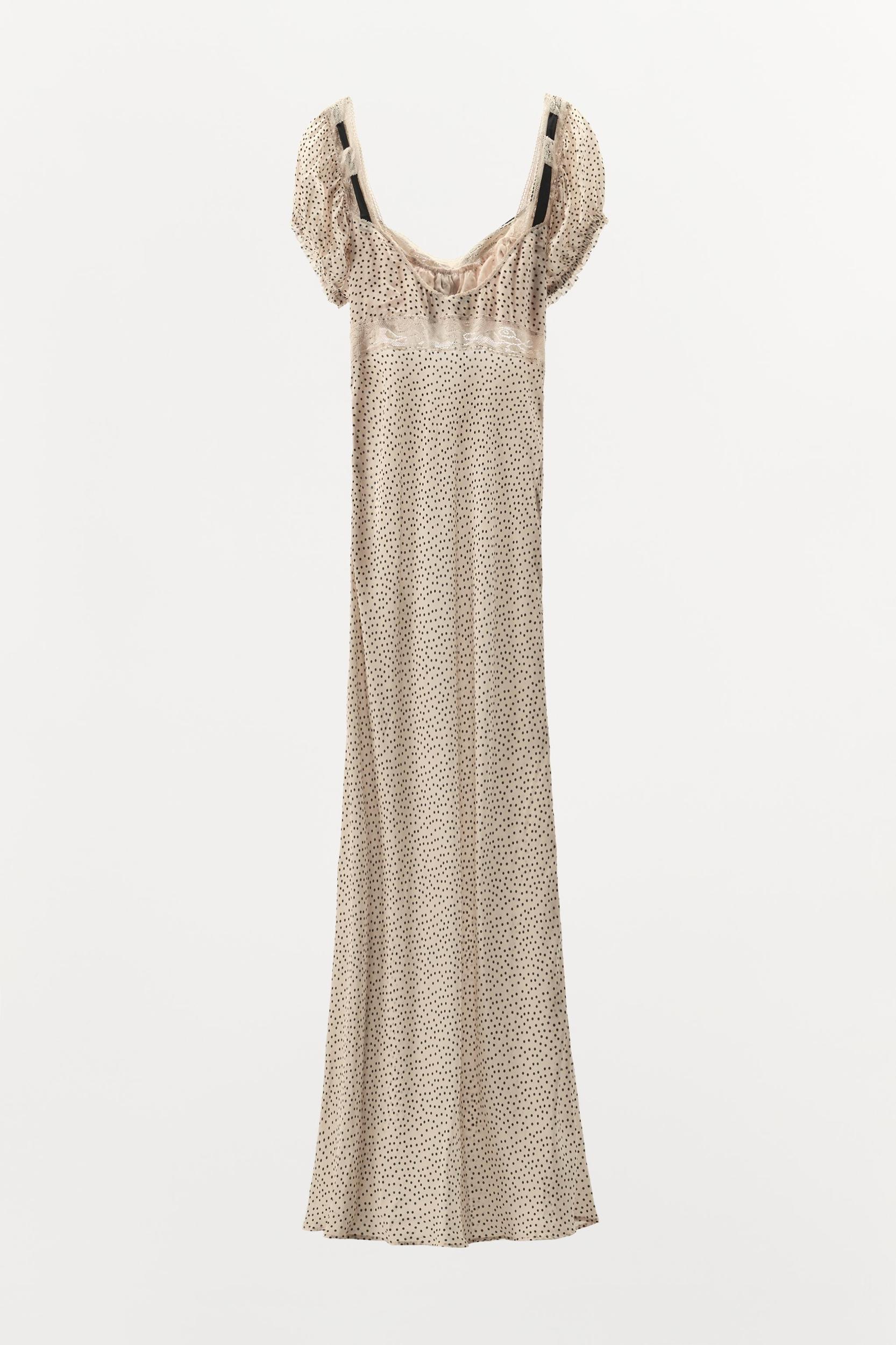 POLKA DOT DRESS WITH CONTRAST TIE Product Image