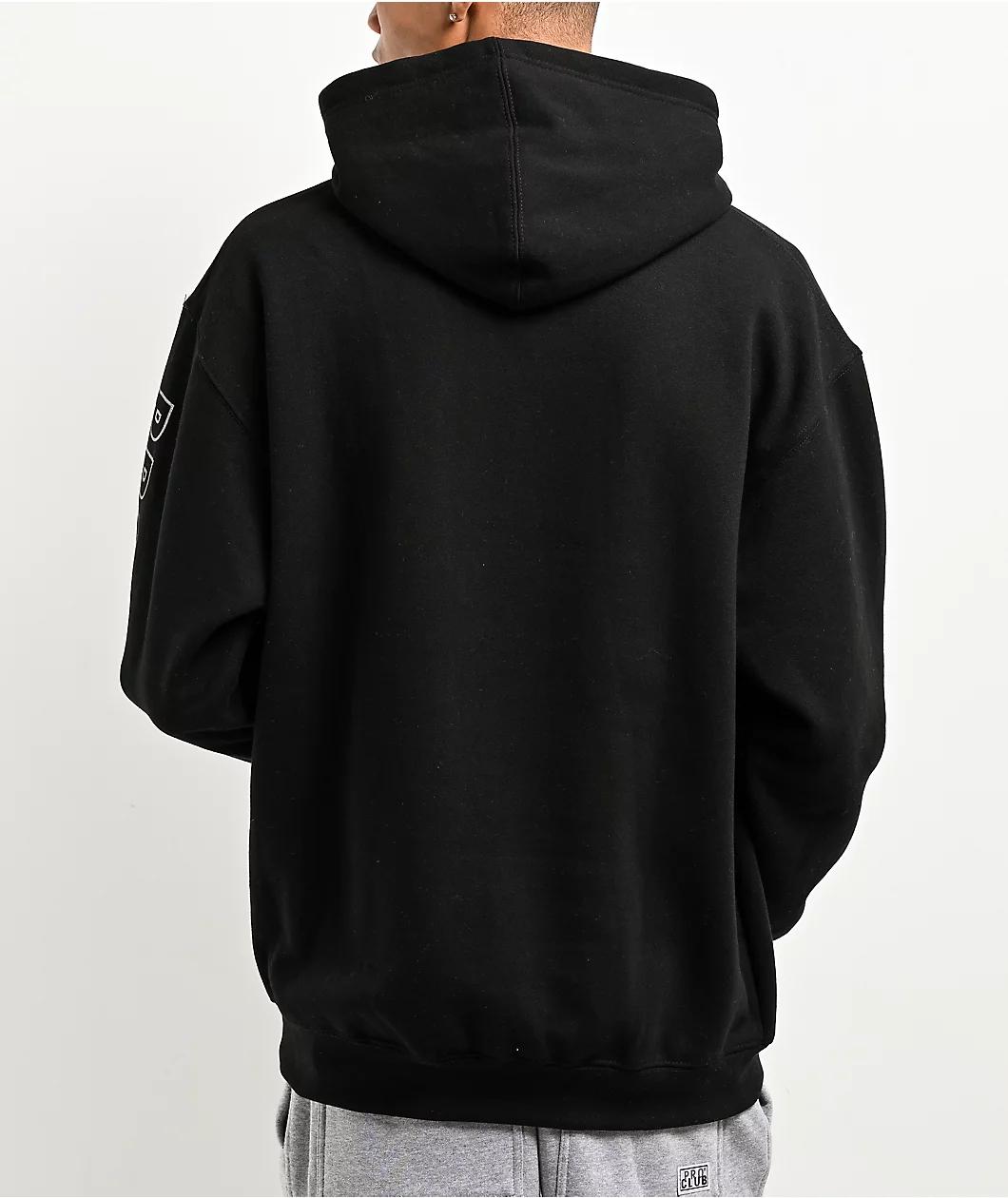 Pro Club Embroidered Logo Black Hoodie Product Image