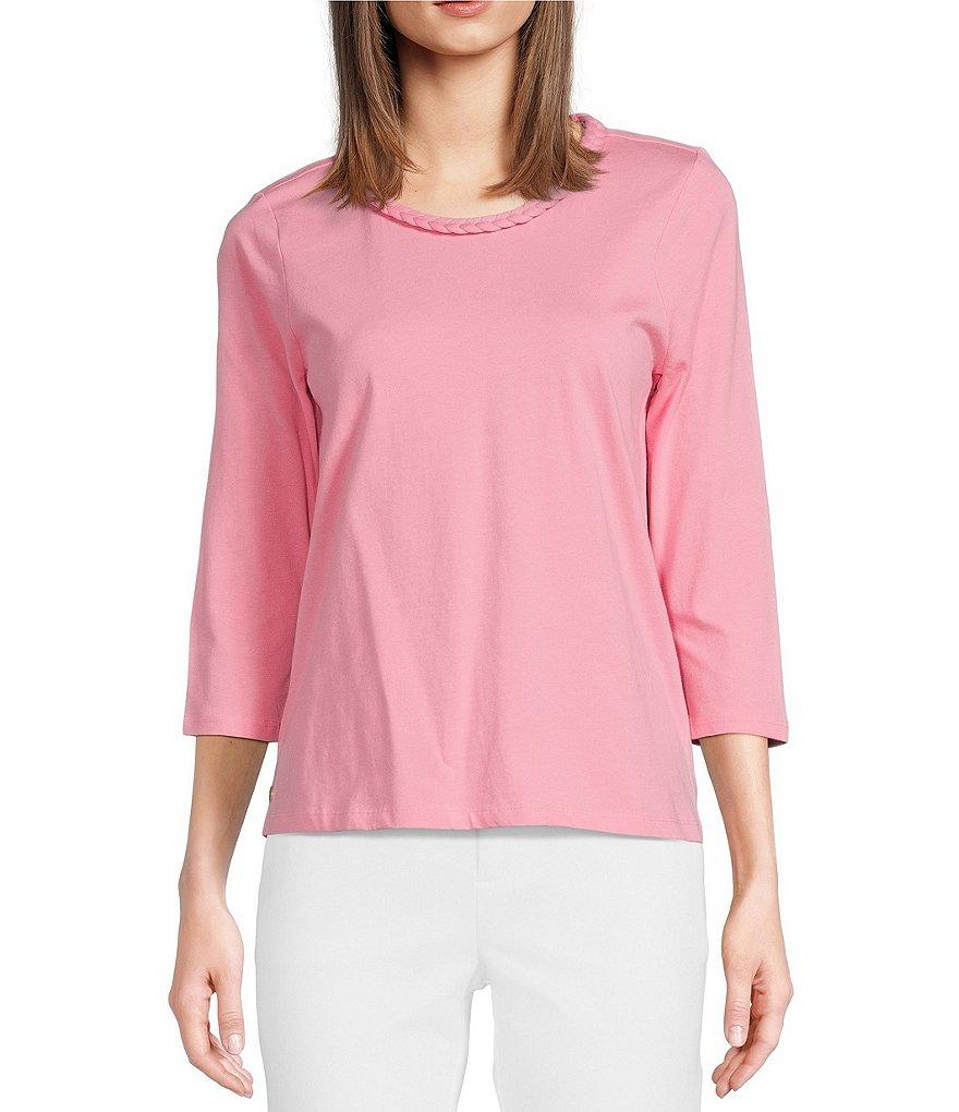 Lilly Pulitzer Paulson Cotton Jersey Knit Crew Neck 3/4 Sleeve Top Product Image