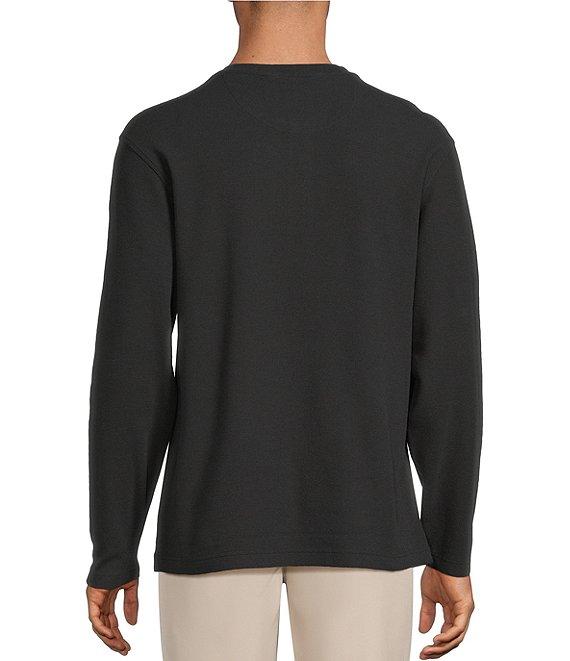 Roundtree & Yorke Long Sleeve Solid Waffle Henley Shirt Product Image